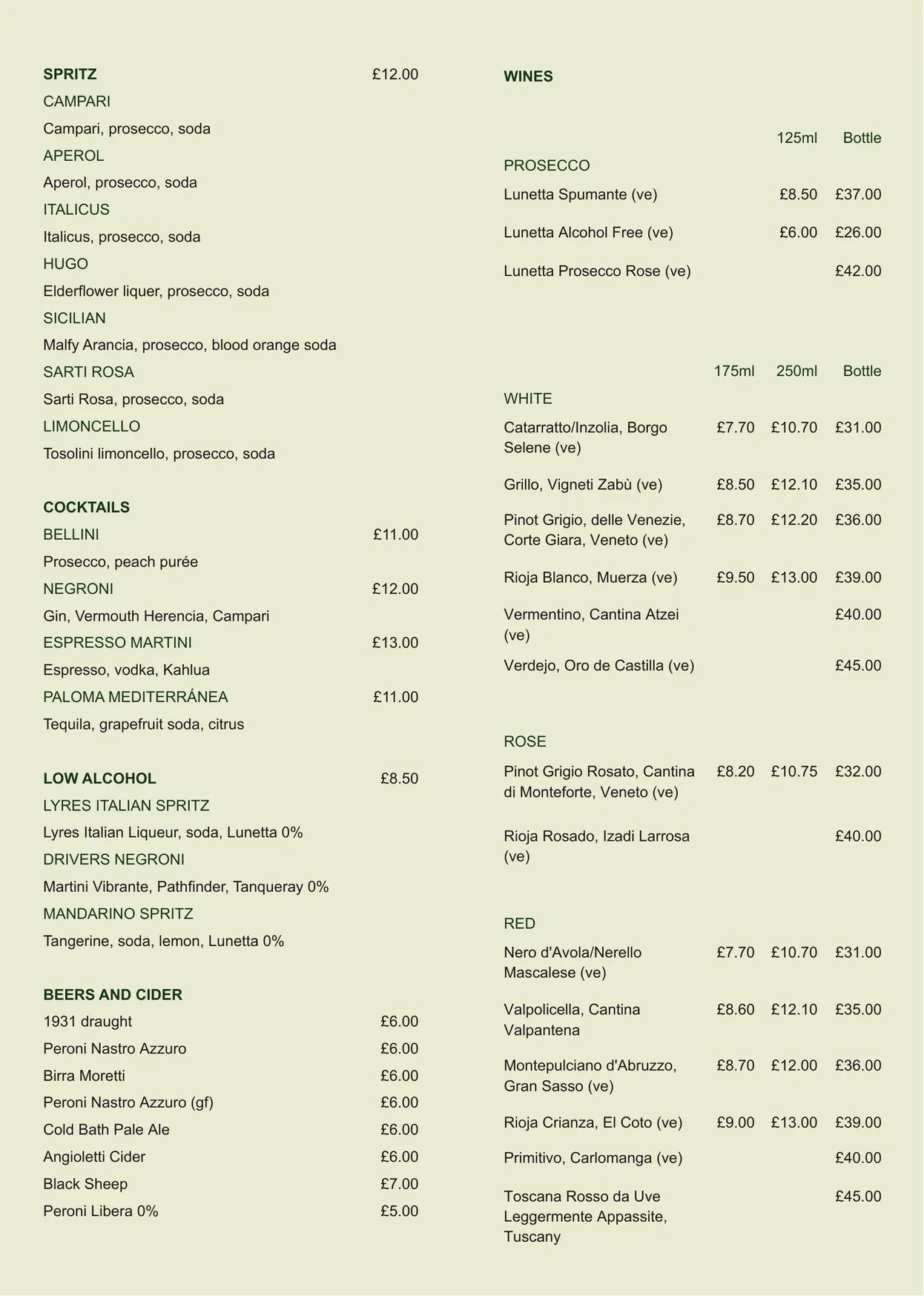 1931 menu, page 6