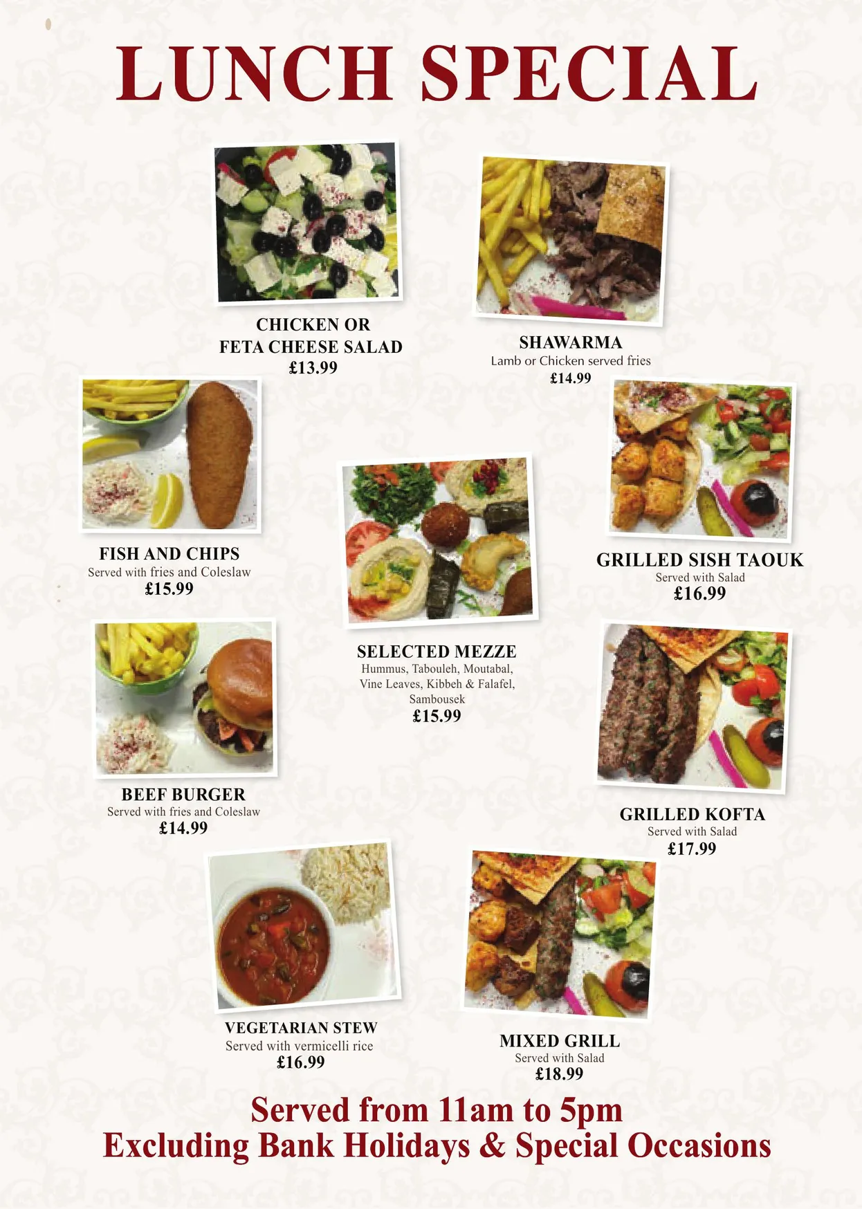 Sahara menu, page 8