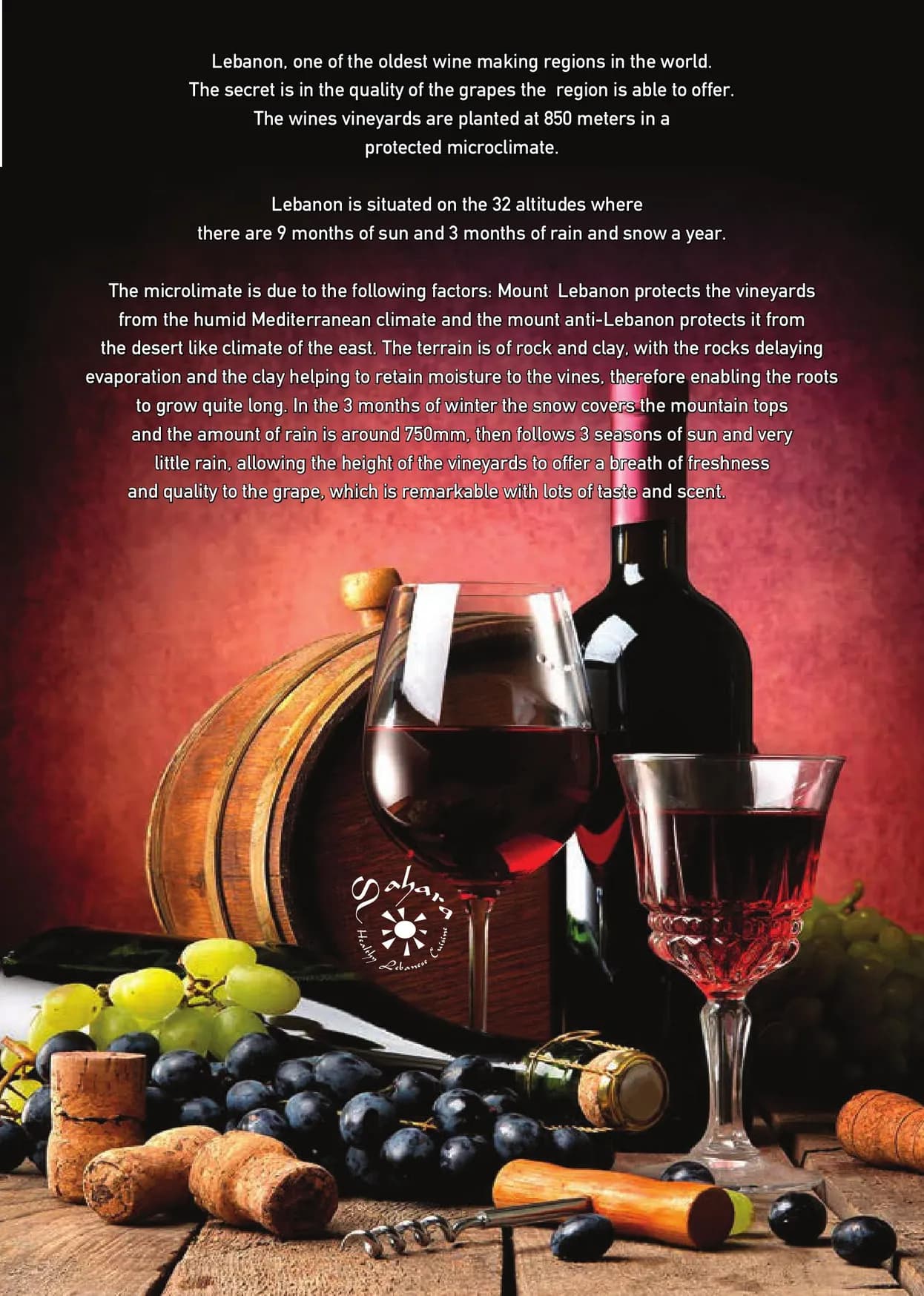 Sahara menu, page 1