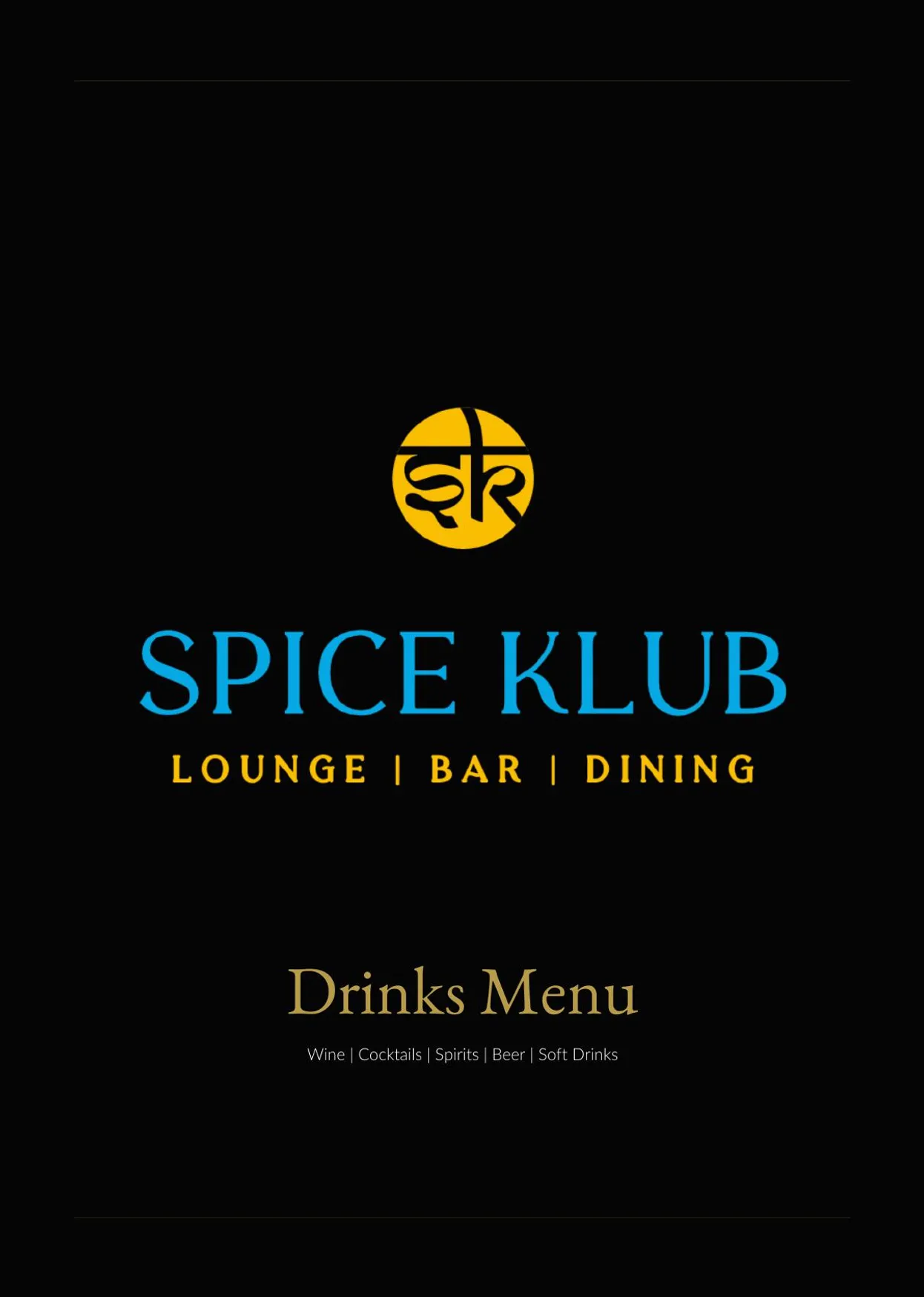 SPICE KLUB menu, page 3
