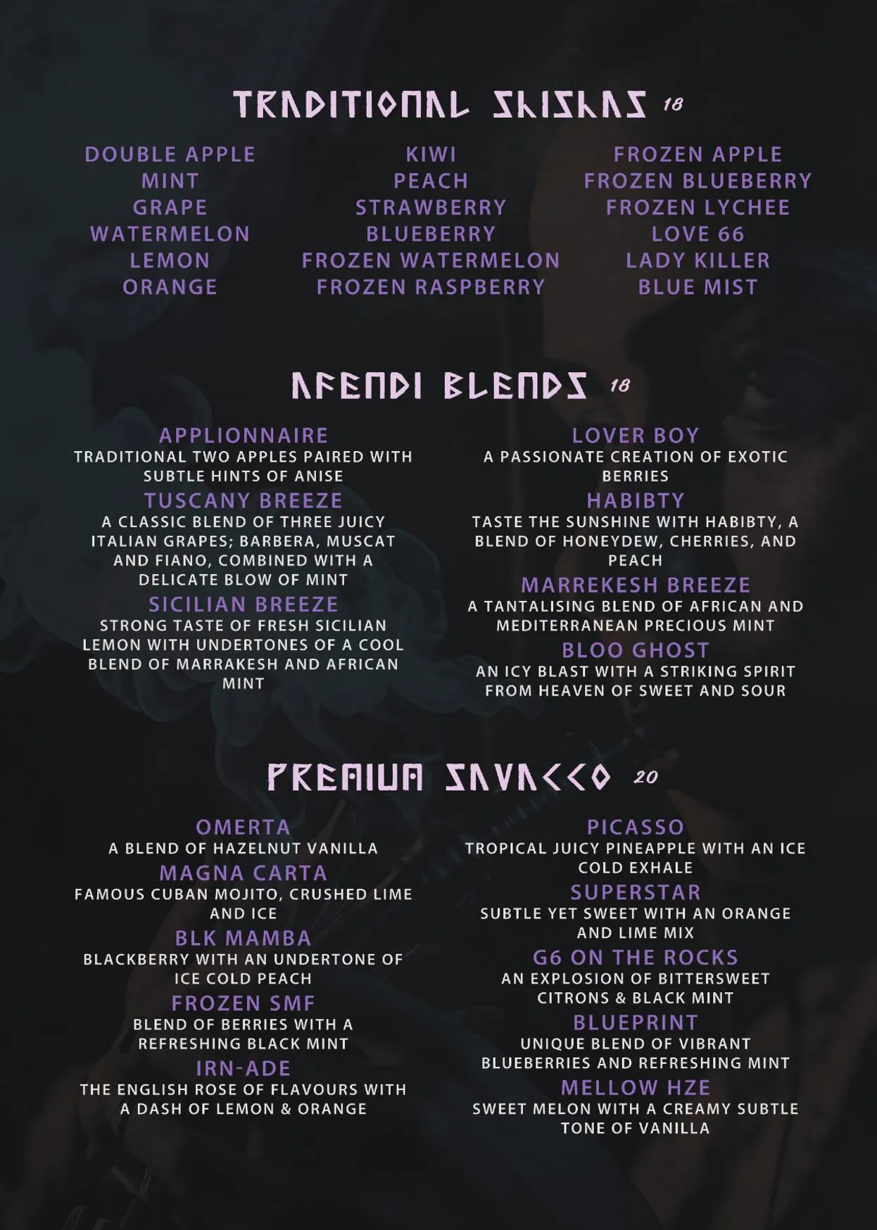 Mabel Lounge menu, page 2
