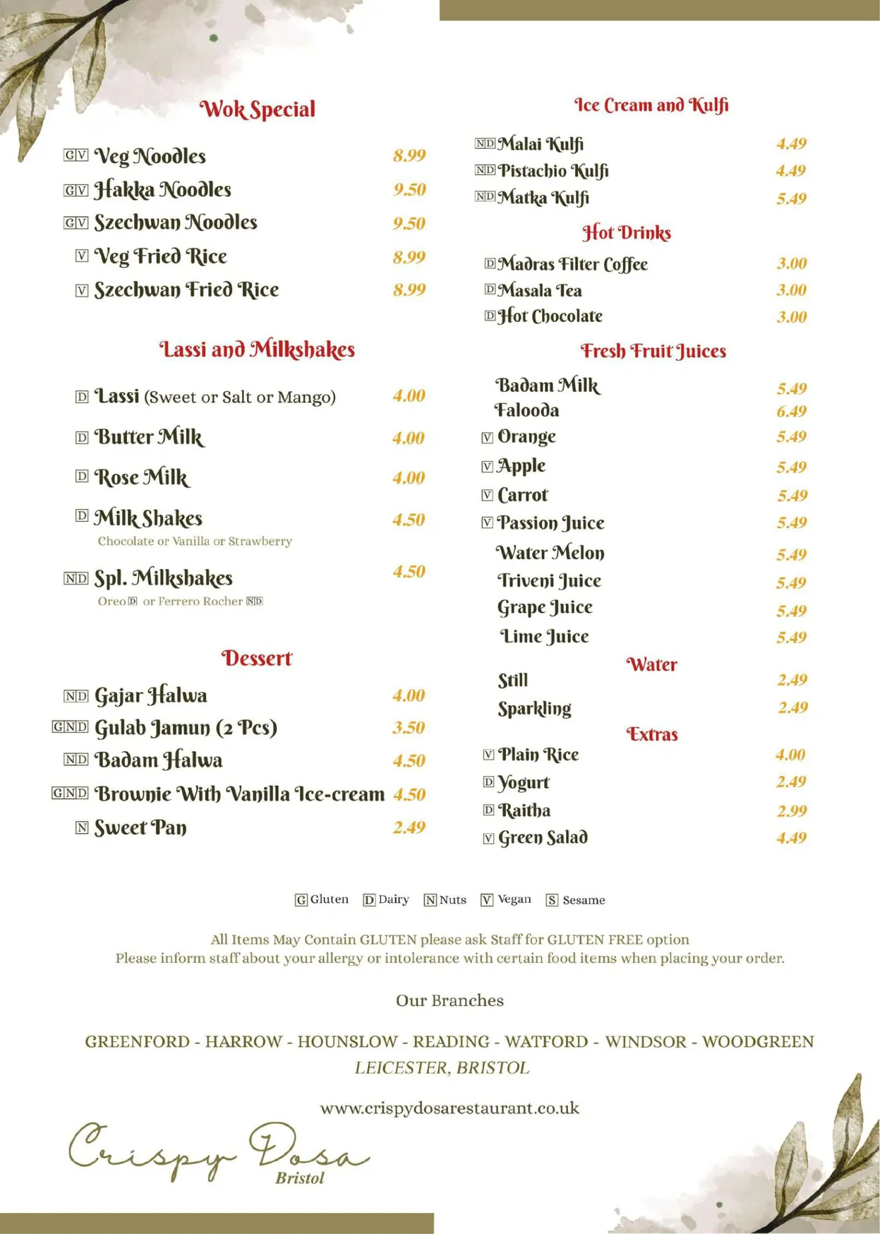 Crispy Dosa Bristol menu, page 5