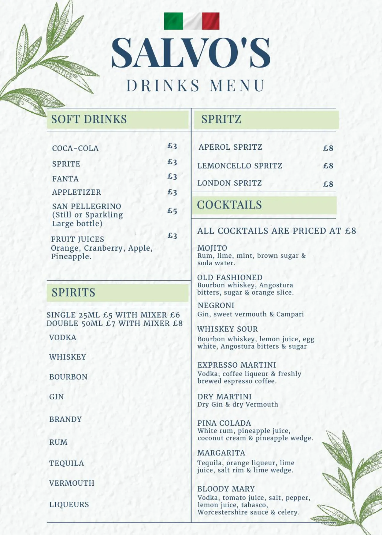 Salvo’s Ristorante & Pizzeria menu, page 4