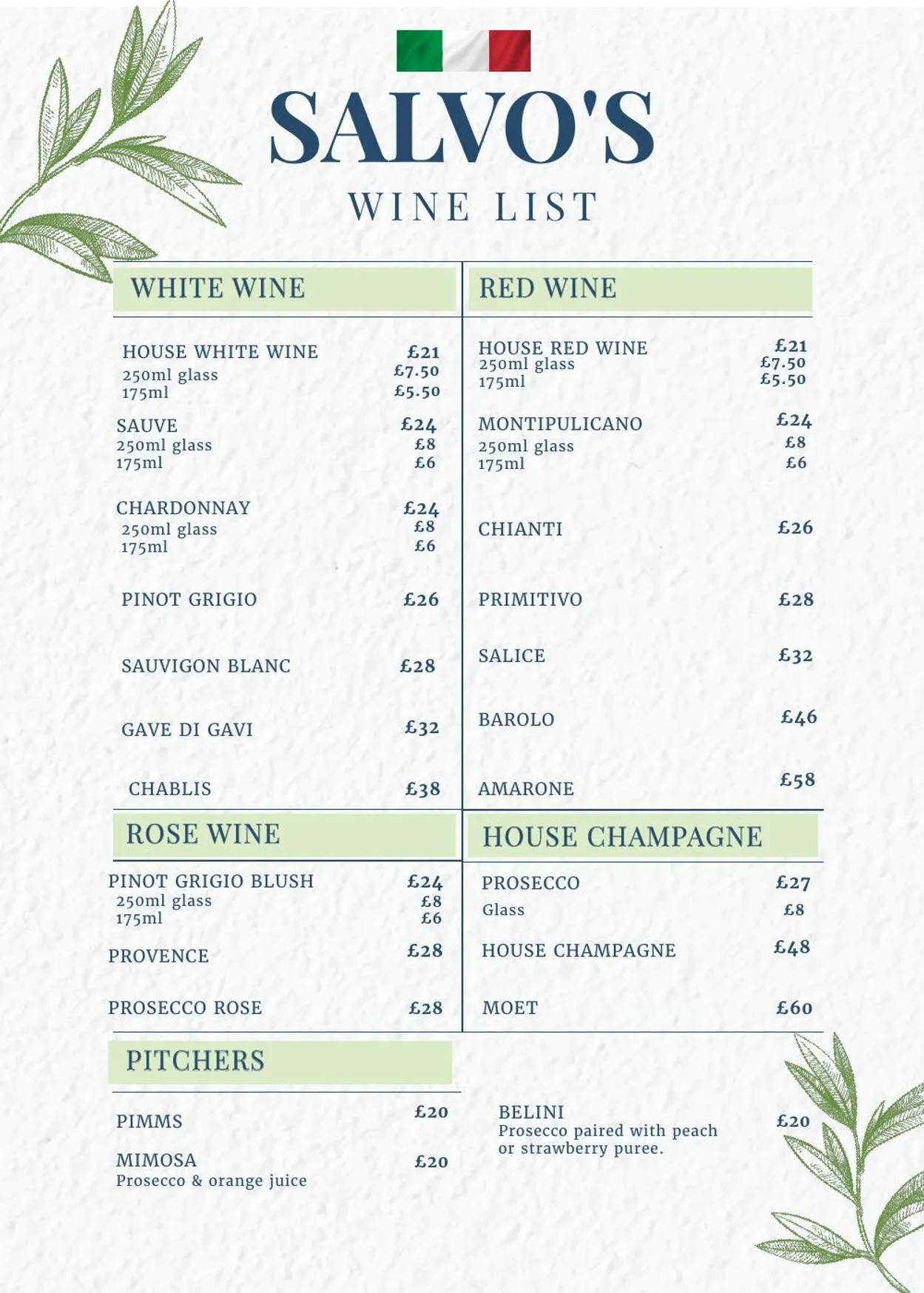 Salvo’s Ristorante & Pizzeria menu, page 3