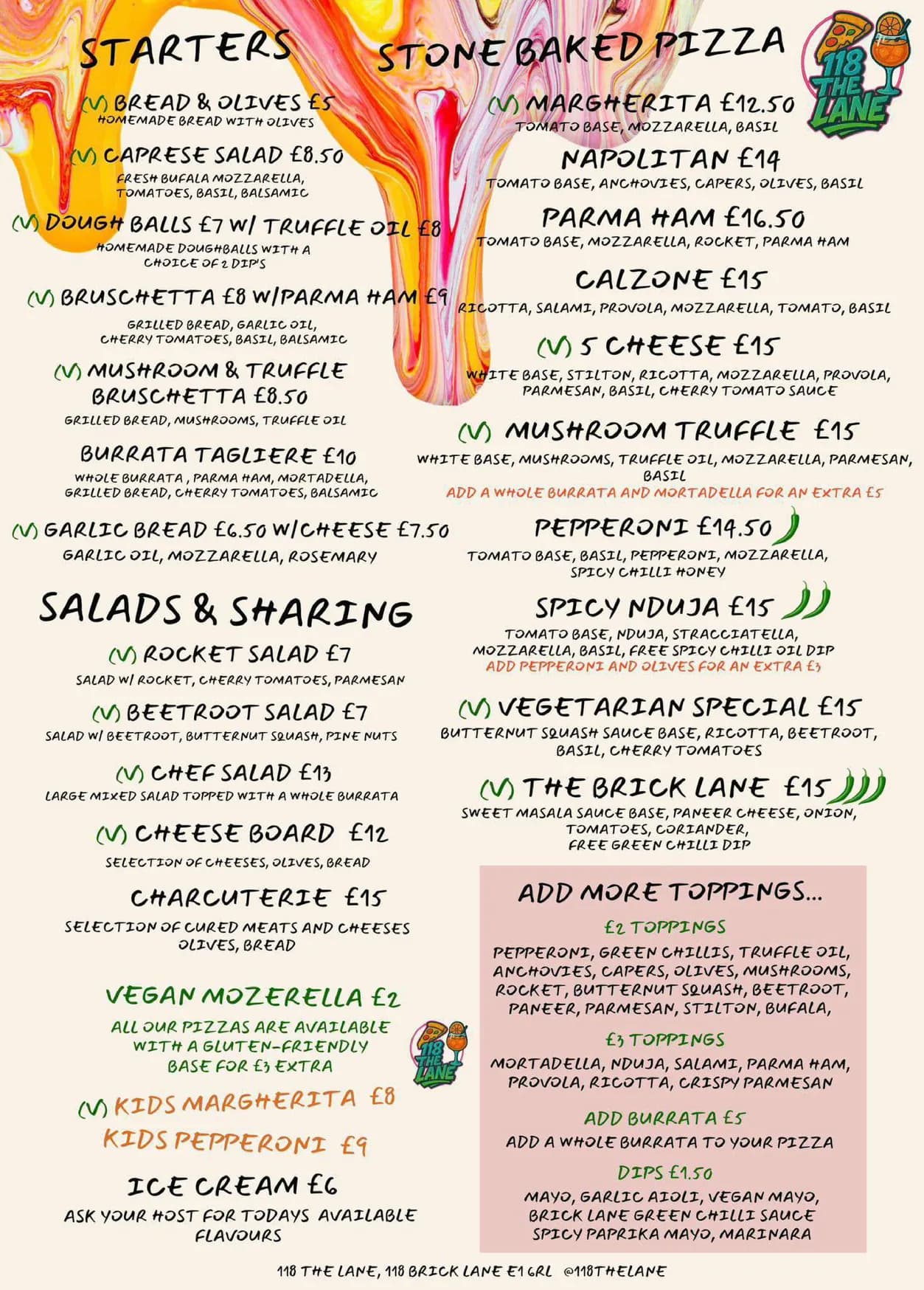 118 The Lane menu, page 1