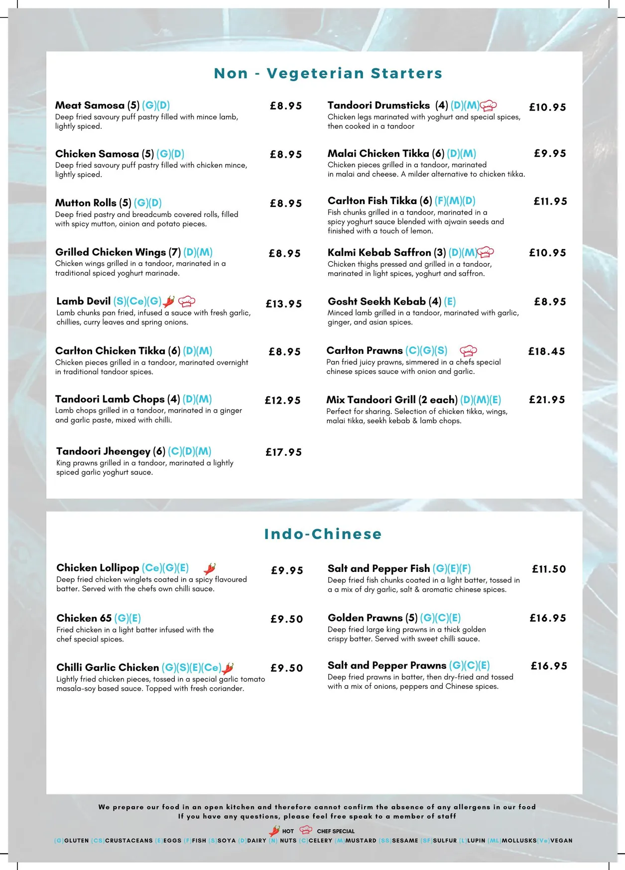 Carlton Lounge menu, page 4
