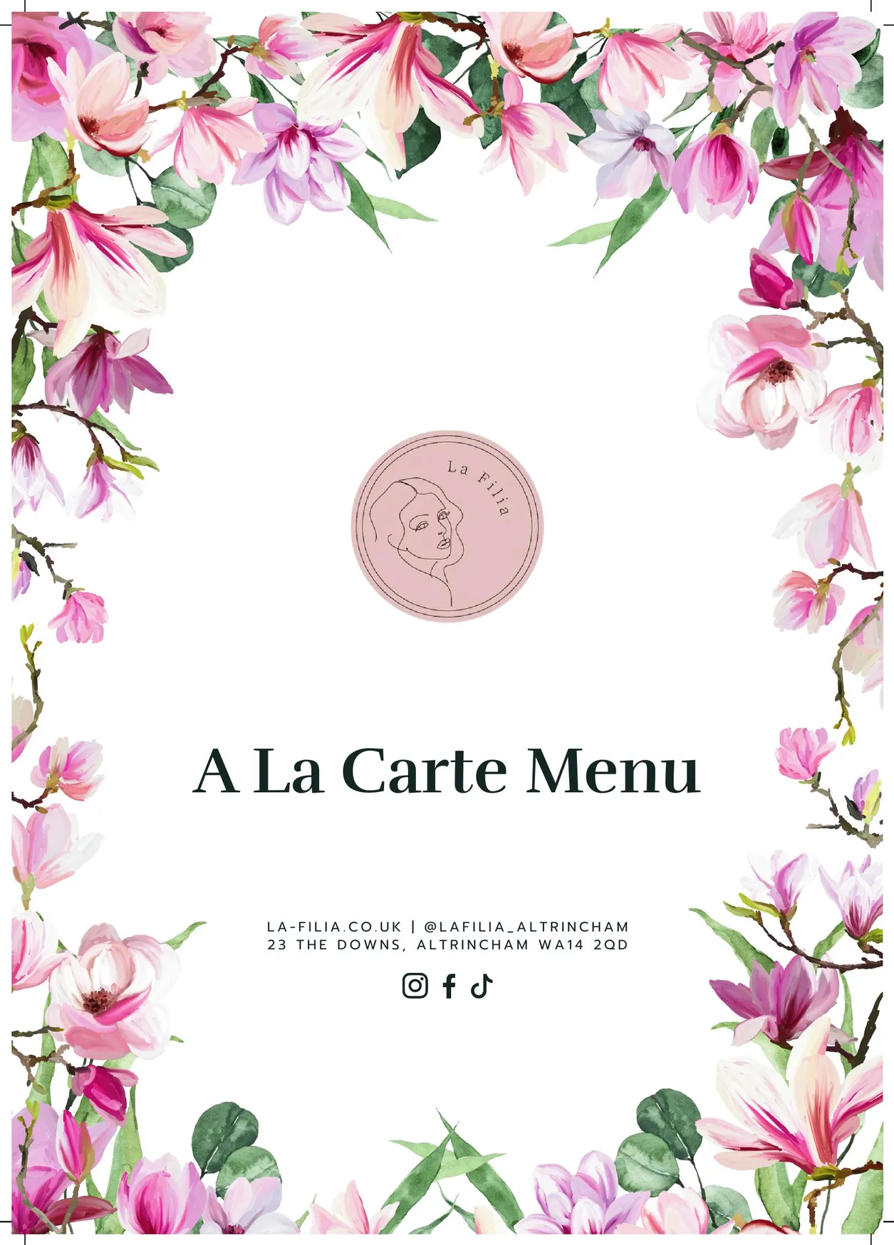 La Filia menu, page 1