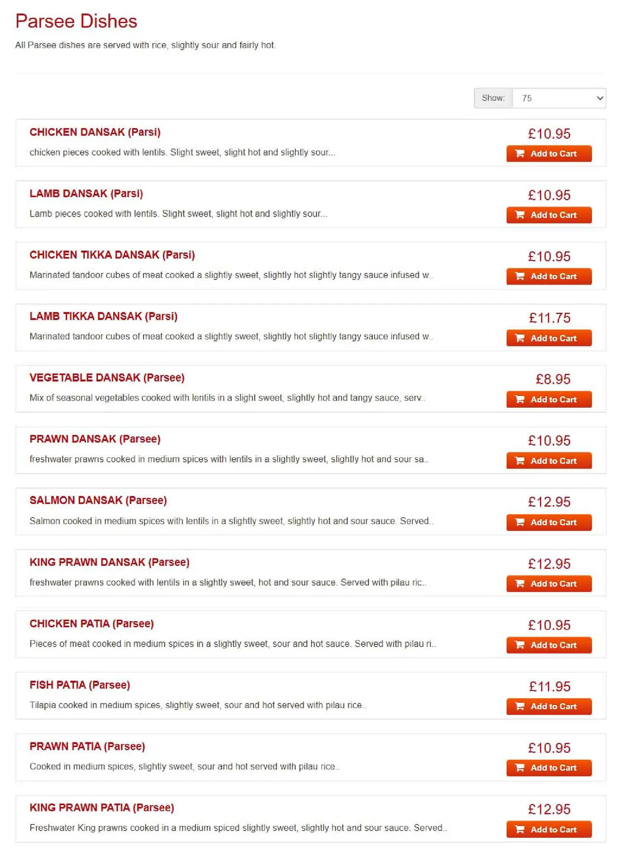 The Bengal menu, page 9