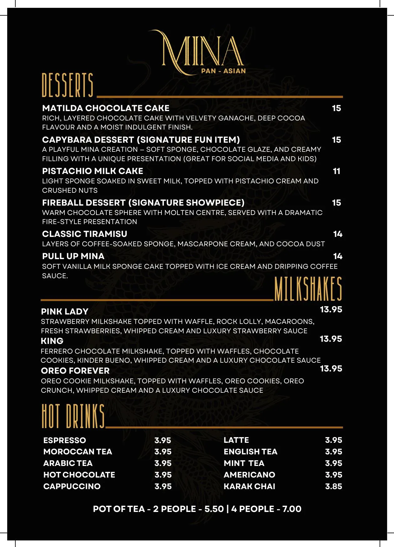 Mina Pan Asian menu, page 4