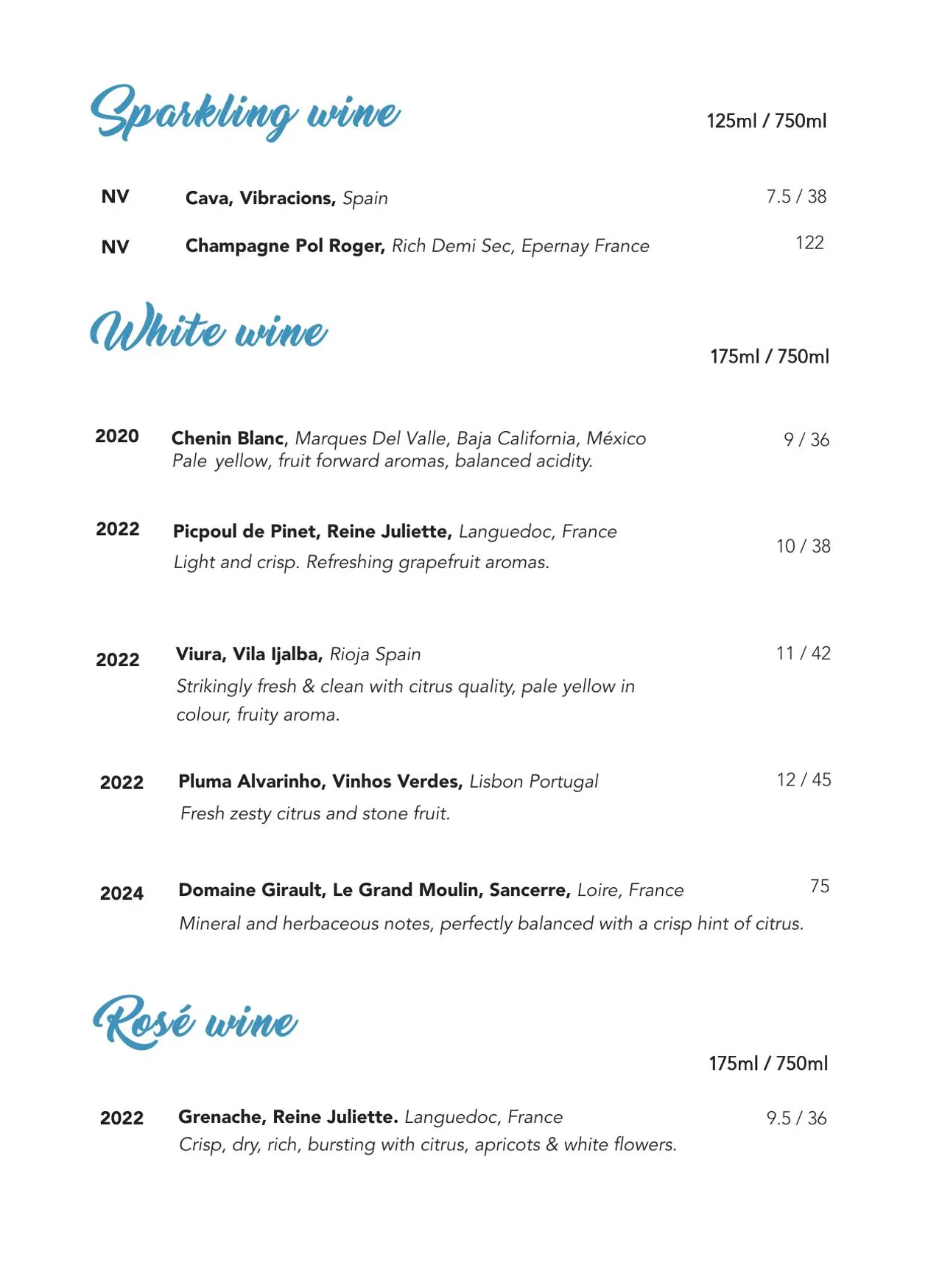 Santo Remedio menu, page 8