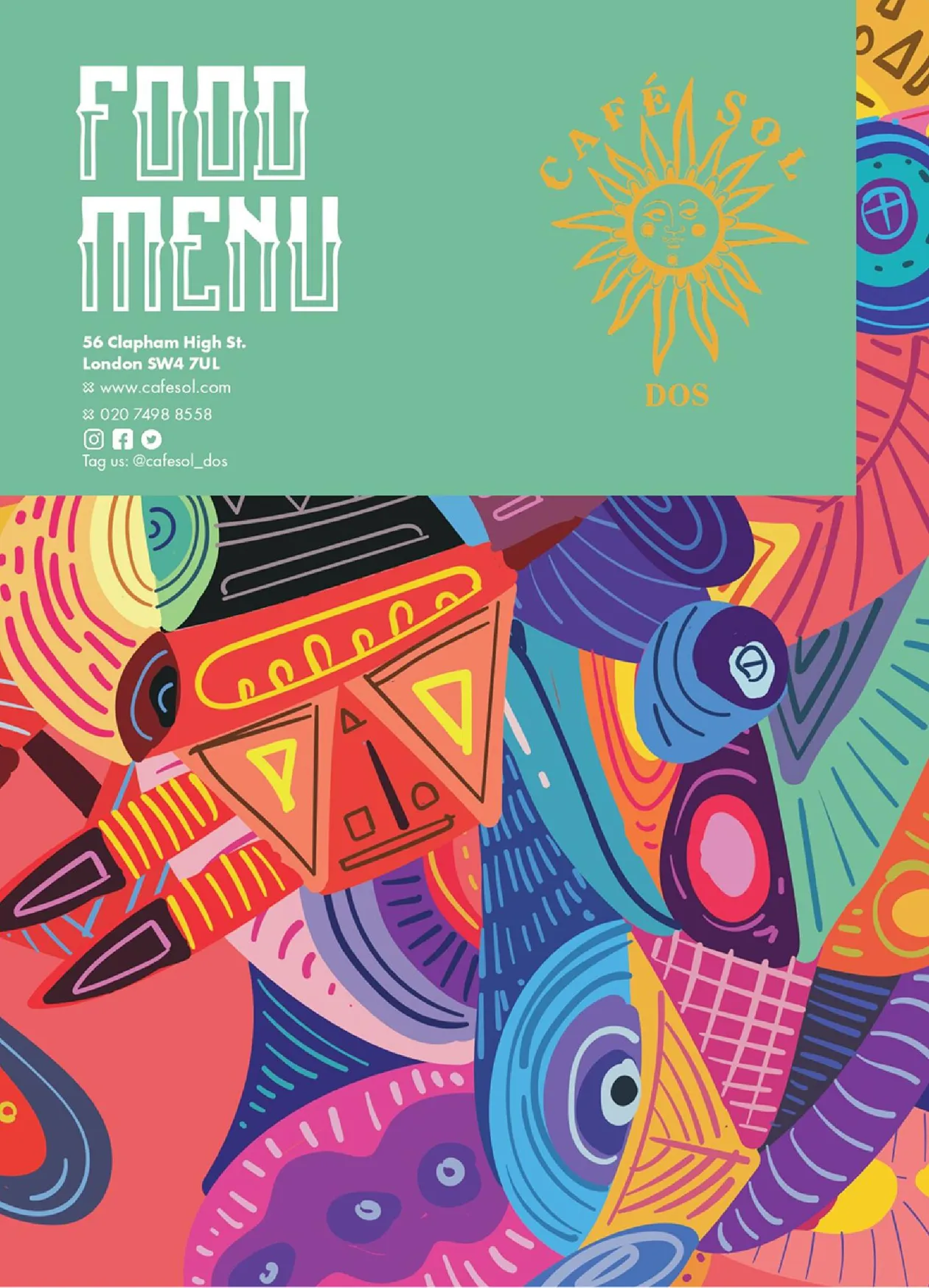 Café Sol menu, page 1