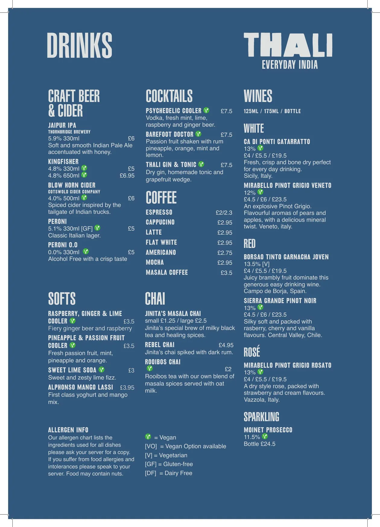 Thali menu, page 2