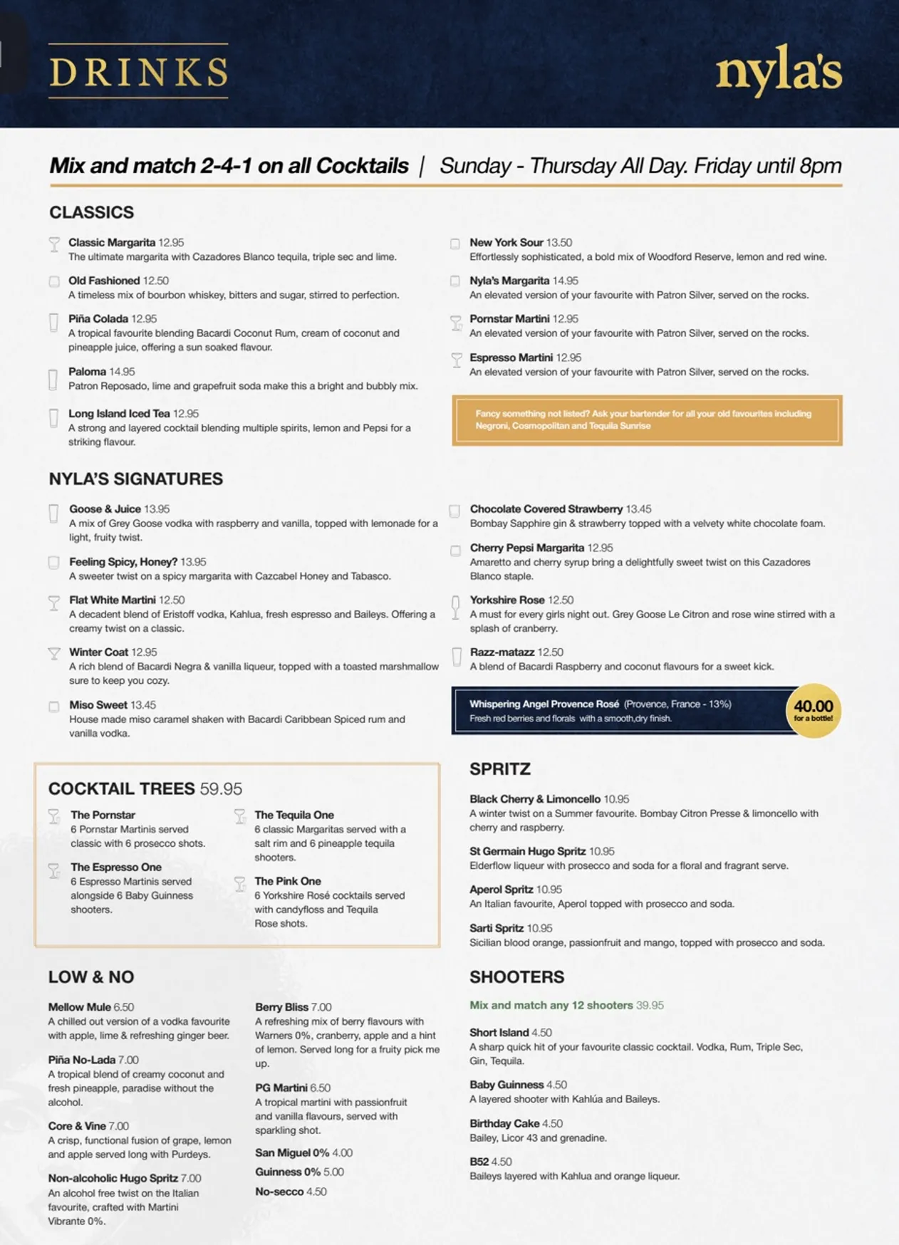Nyla's menu, page 1