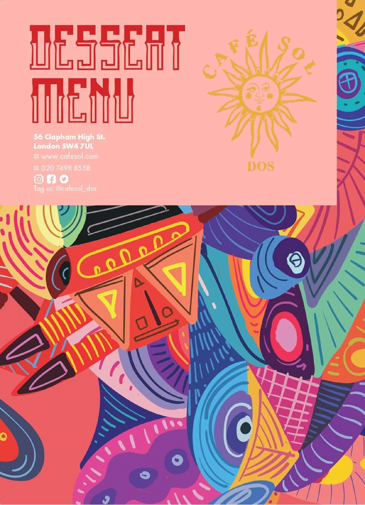 Café Sol menu, page 3