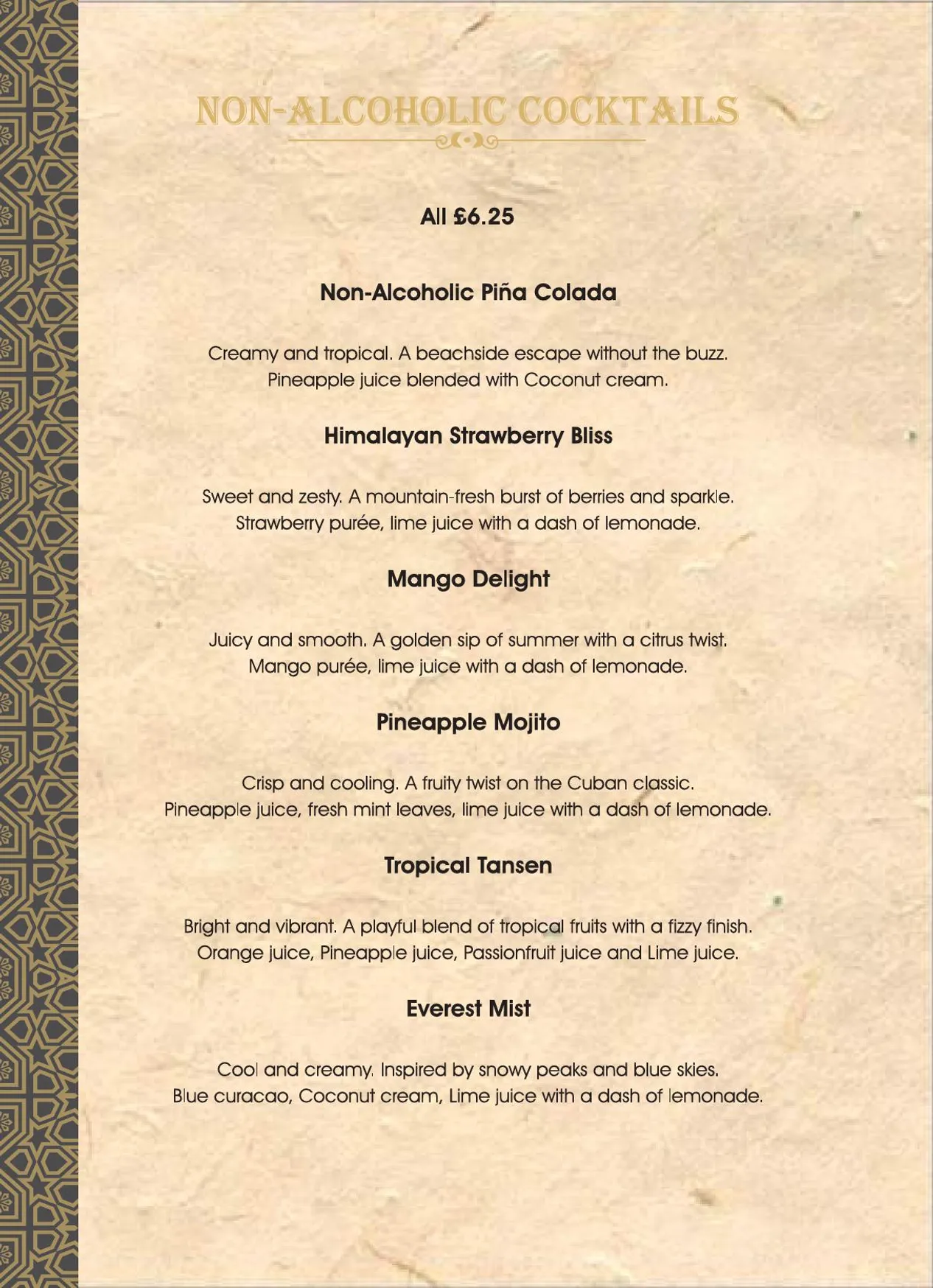 The Yak Nepalese & Indian Cuisine menu, page 13