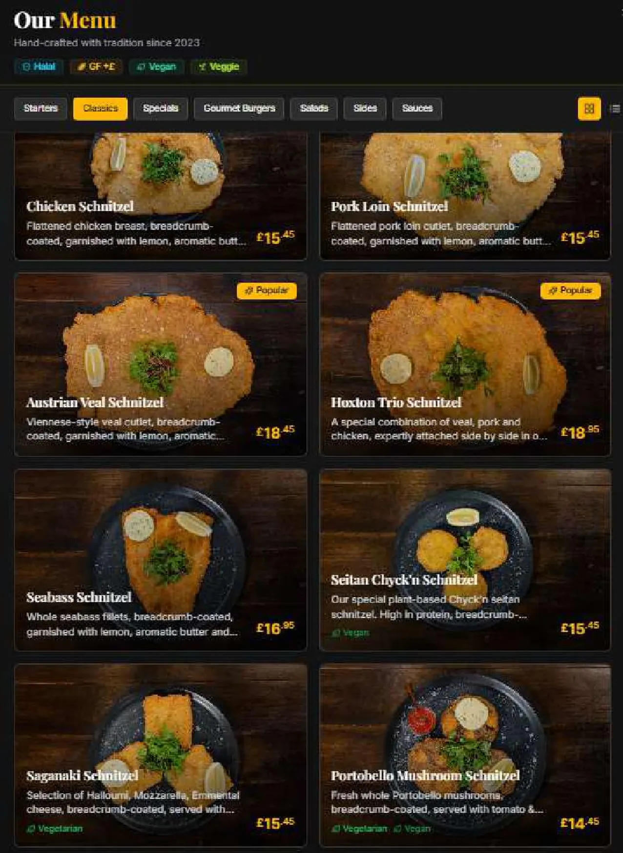 Schnitzel Heaven Victoria Park menu, page 2