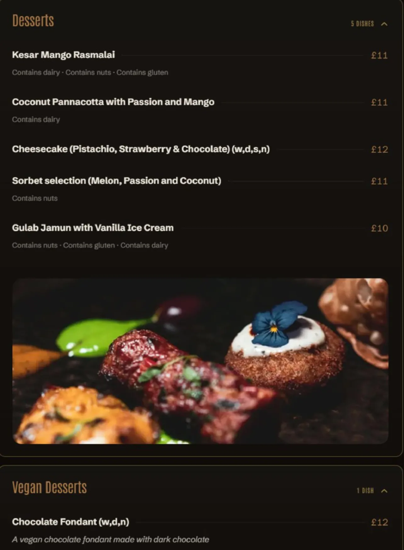 Varanasi menu, page 1