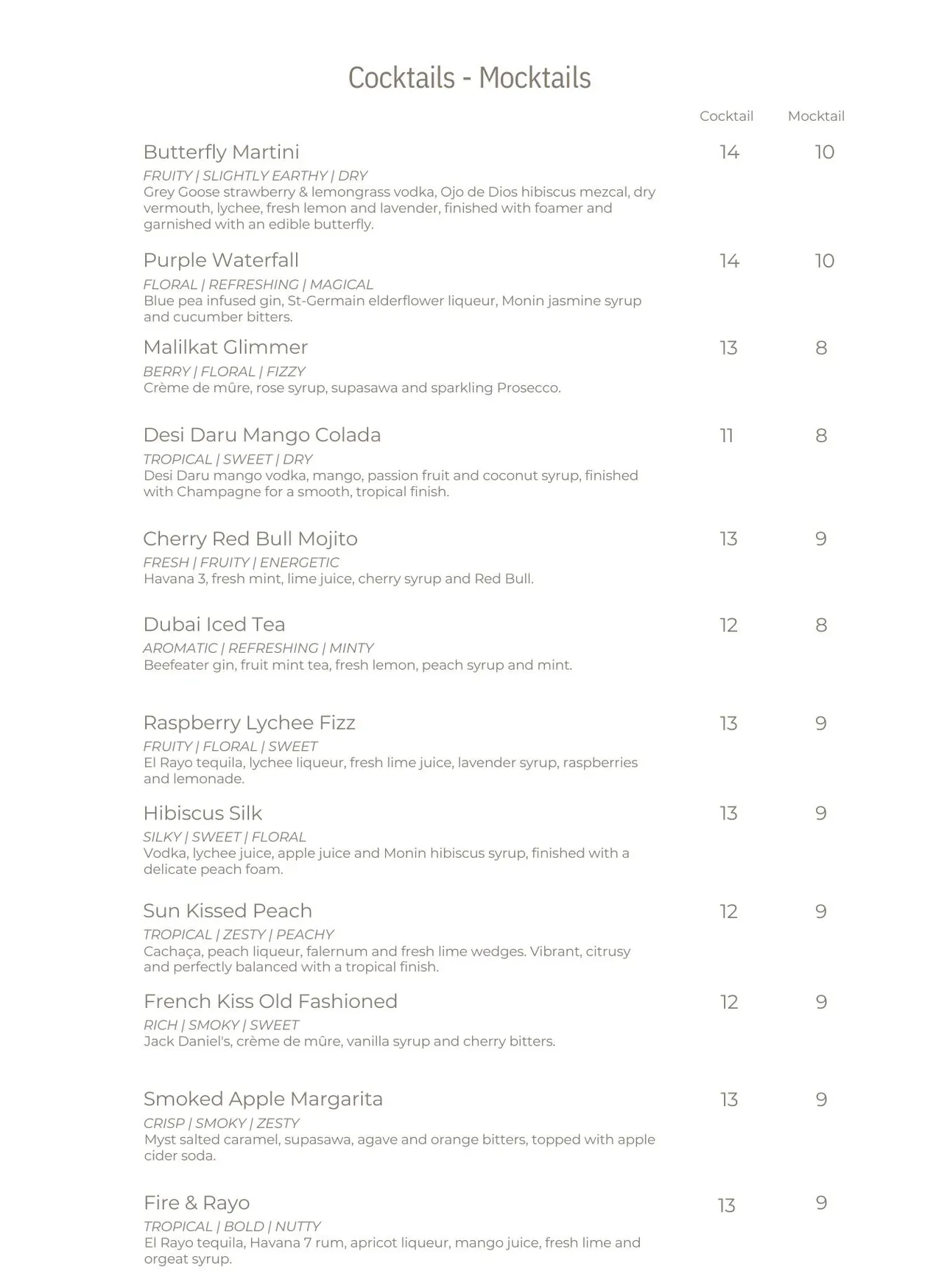 Habbibi menu, page 11