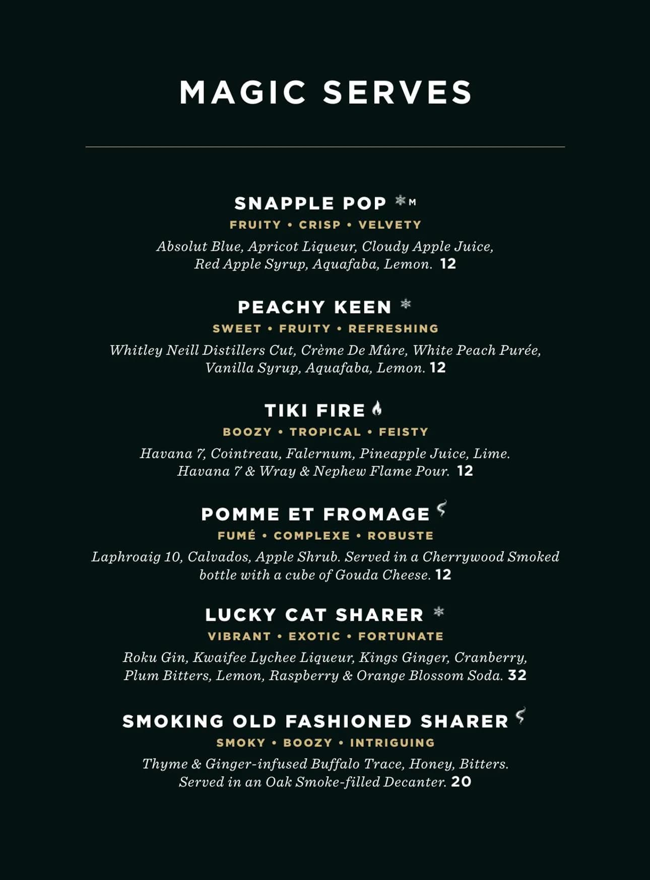 The Spiritualist menu, page 6