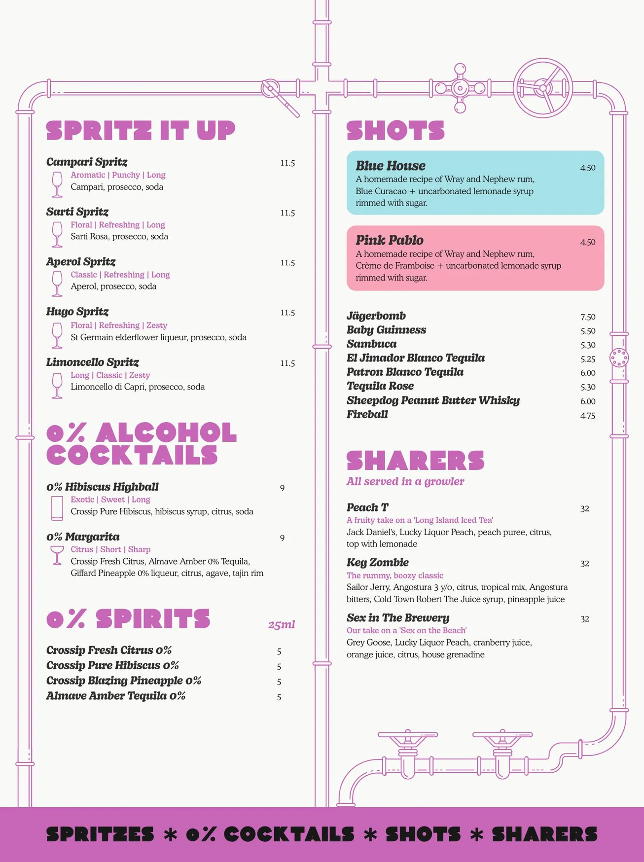 Cold Town House menu, page 7