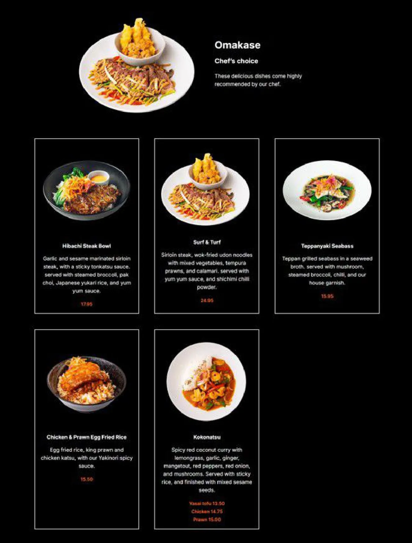 Yakinori menu, page 3