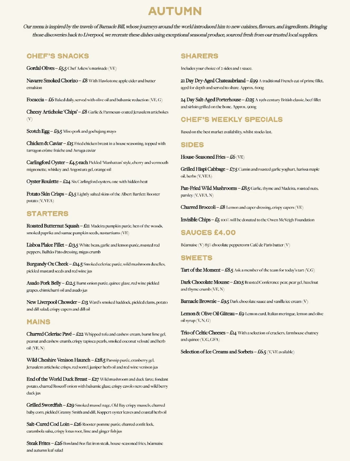 Barnacle menu, page 2