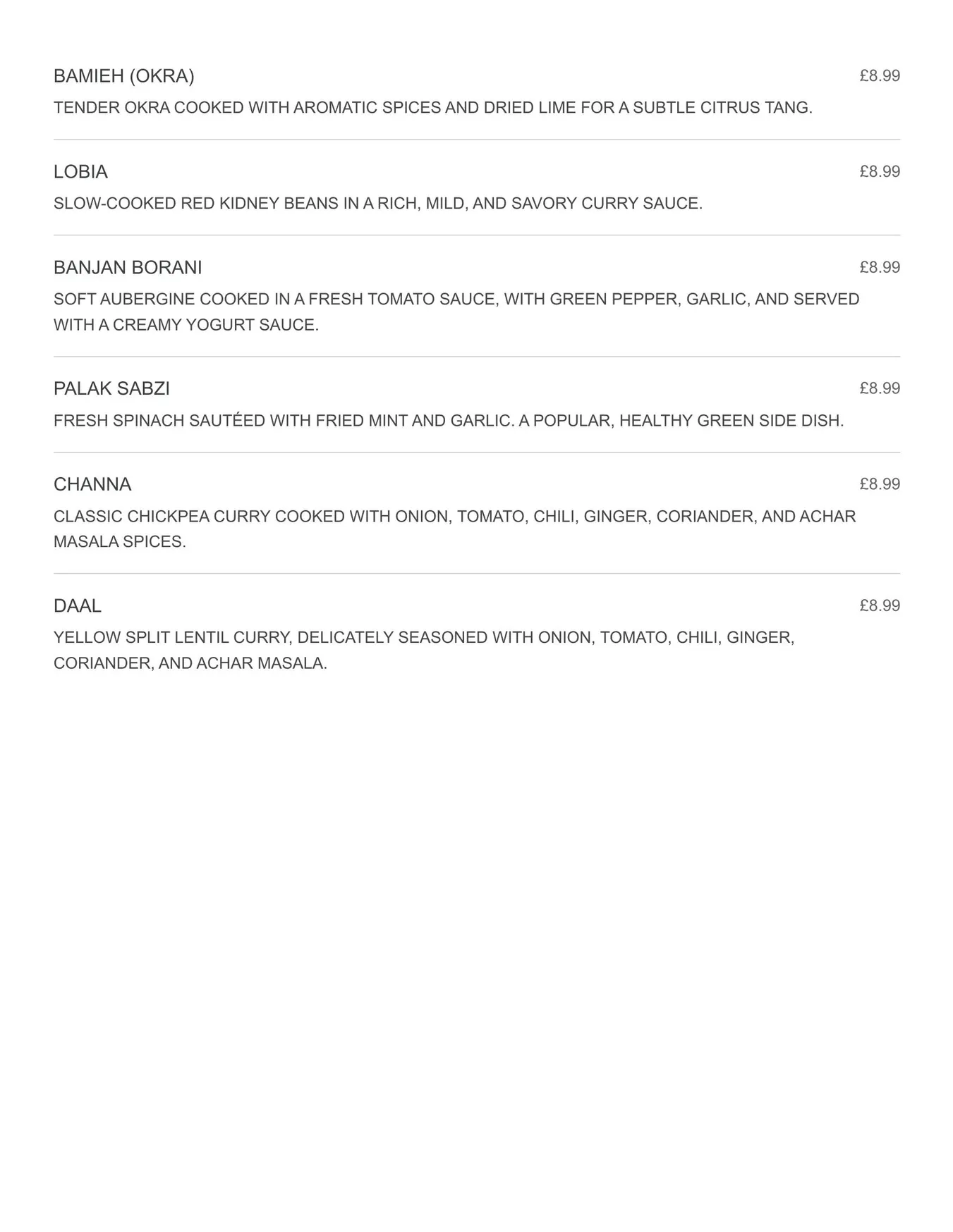 Afghan Eats menu, page 6