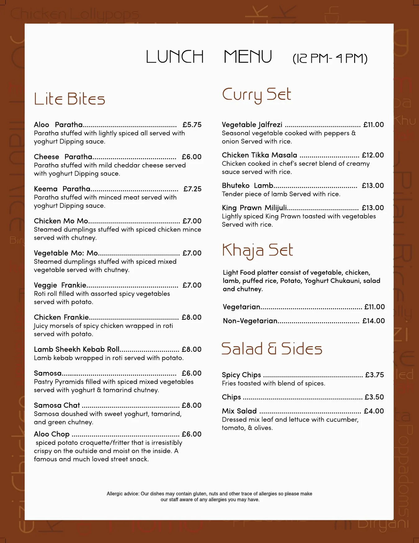 Gurkha Cafe & Restaurant menu, page 3