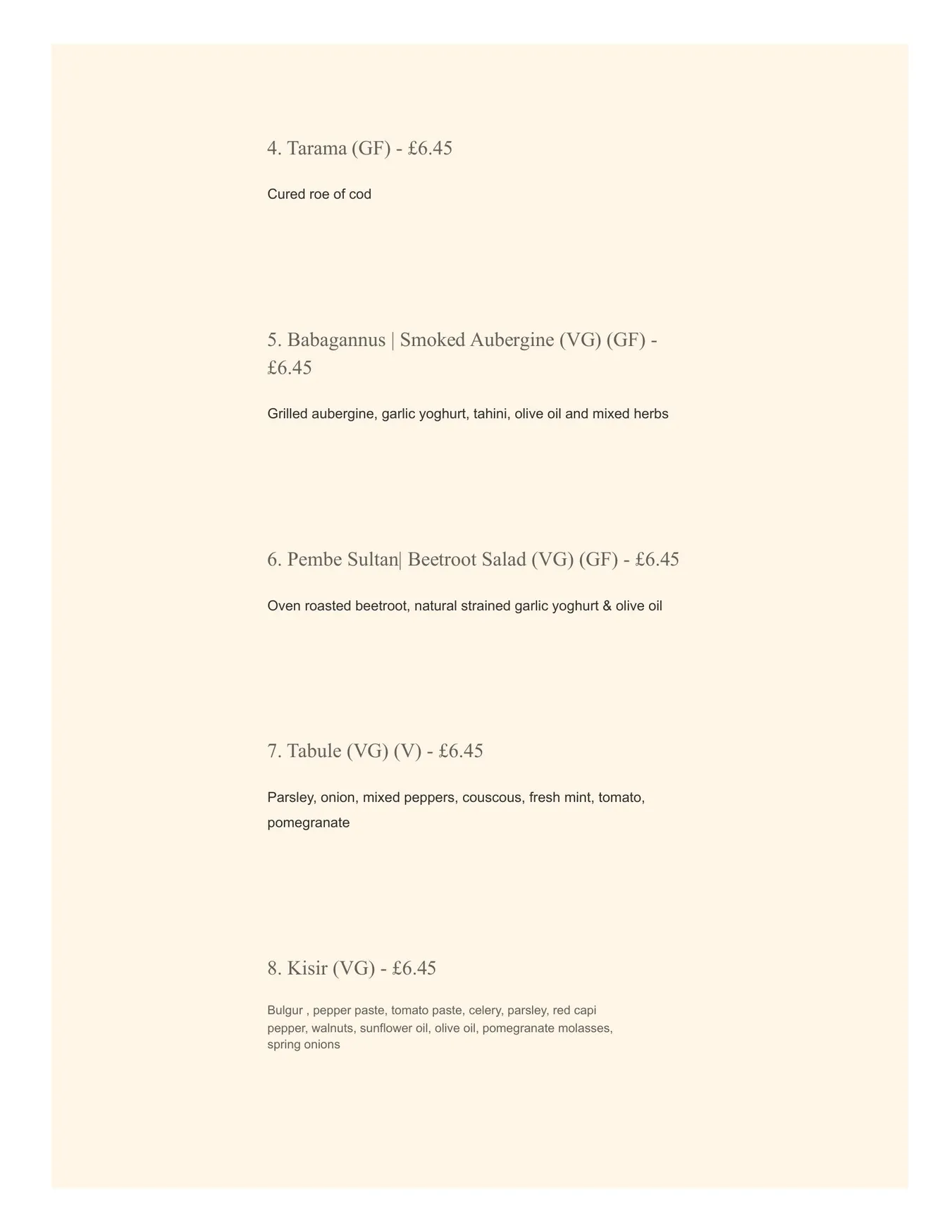 MediTerra Kitchen menu, page 2