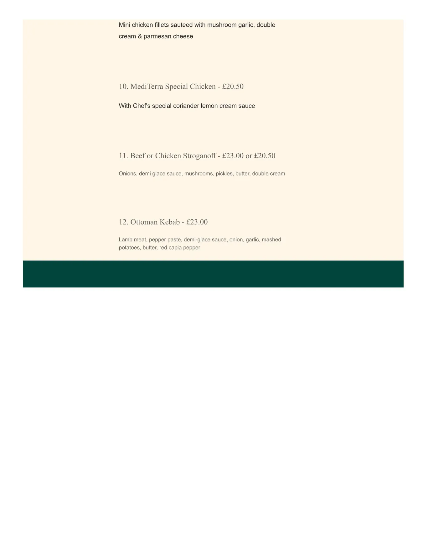 MediTerra Kitchen menu, page 11
