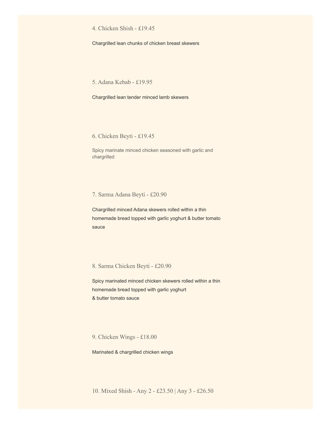MediTerra Kitchen menu, page 13