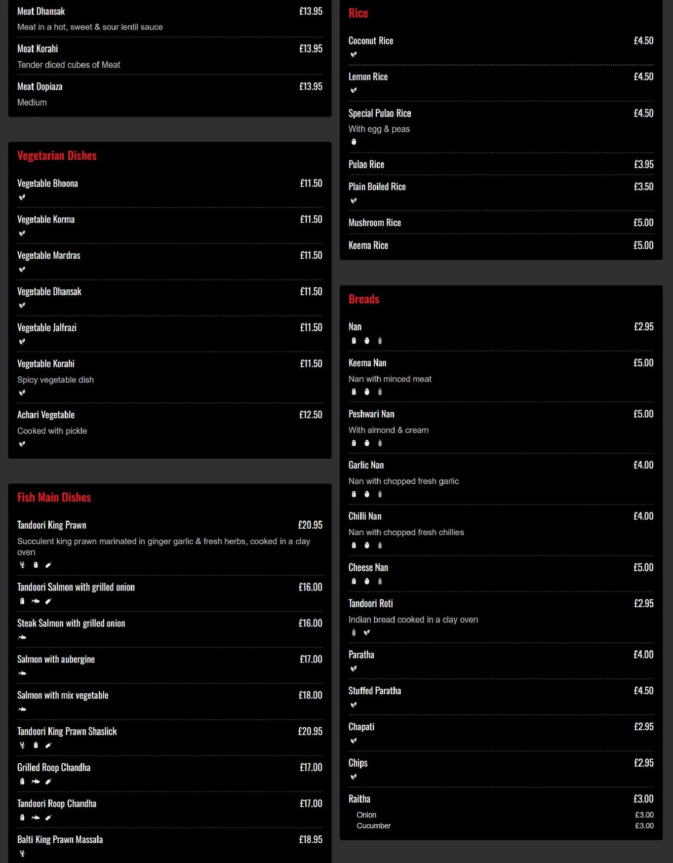 Preem & Prithi menu, page 6