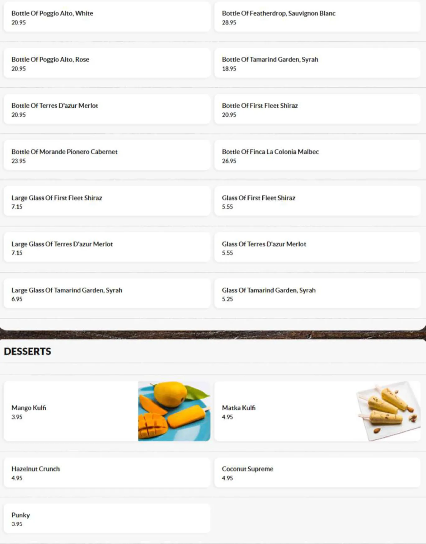 Everest Dine menu, page 13
