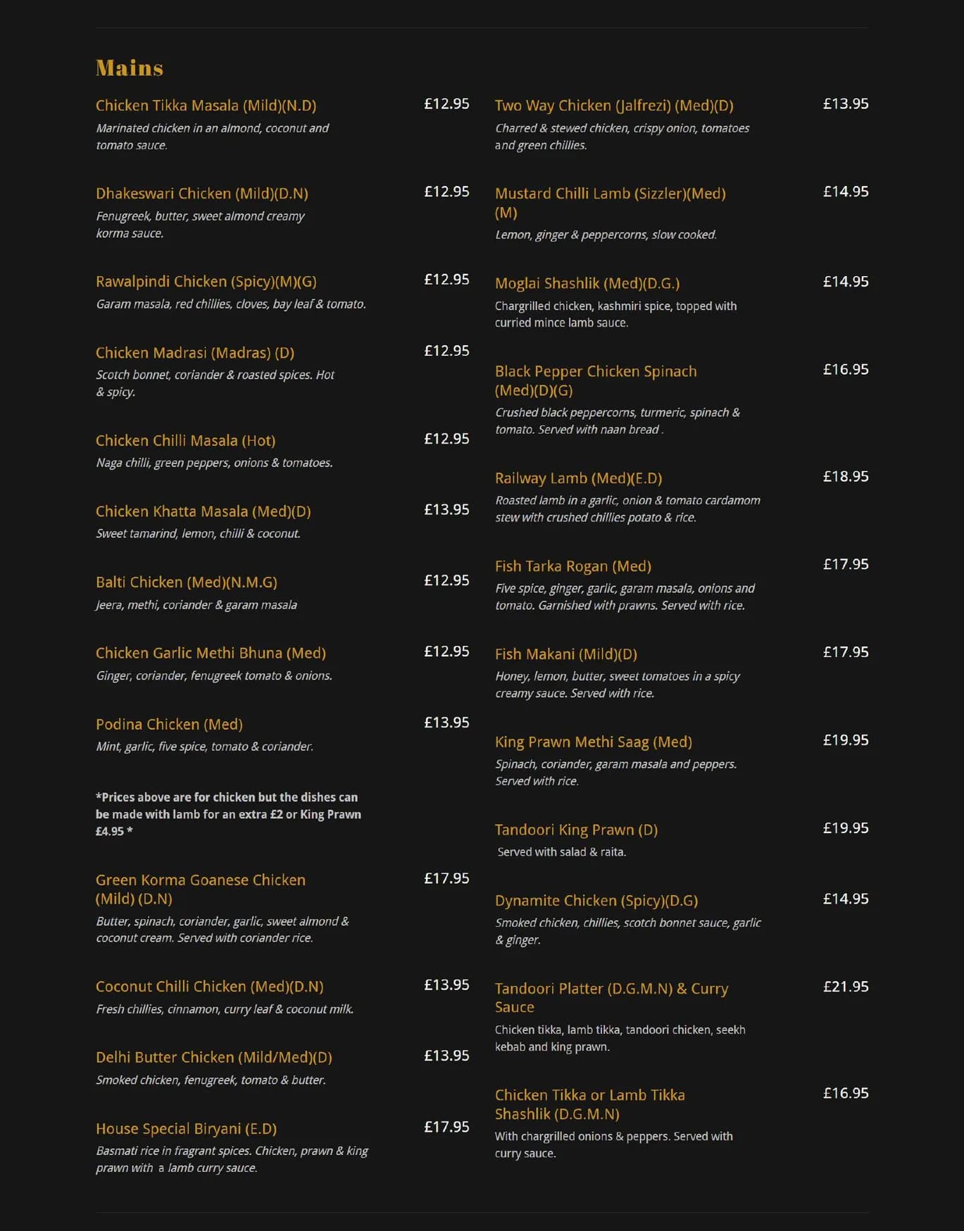 Jashn menu, page 2