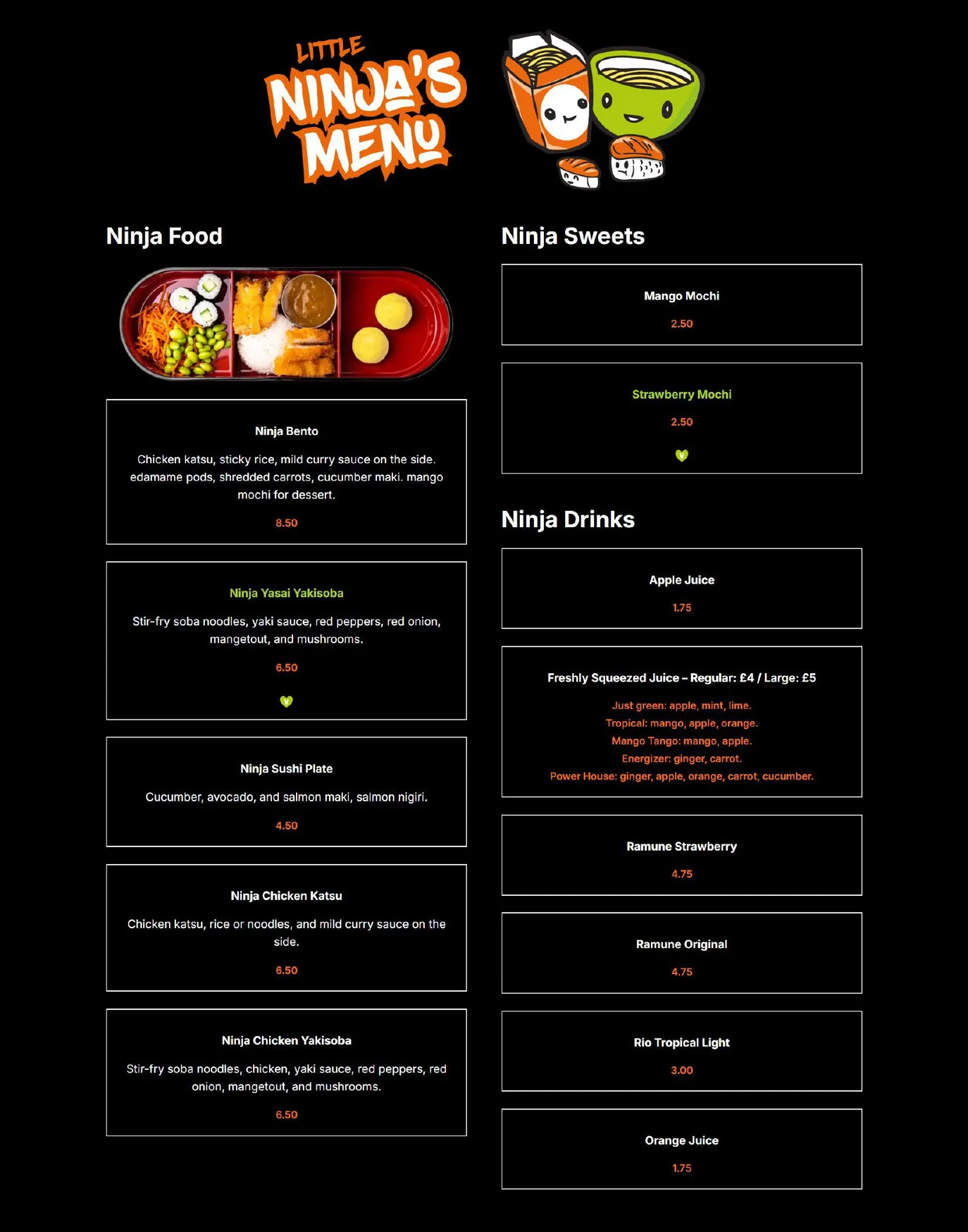 Yakinori menu, page 14