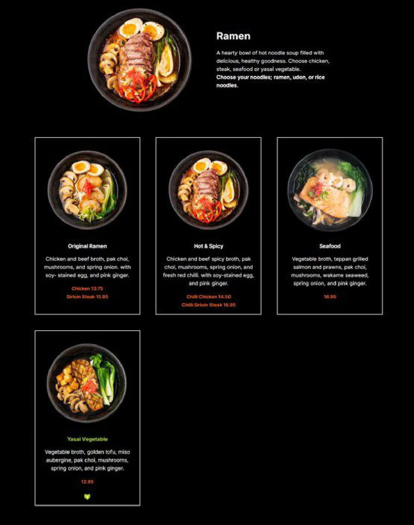 Yakinori menu, page 6