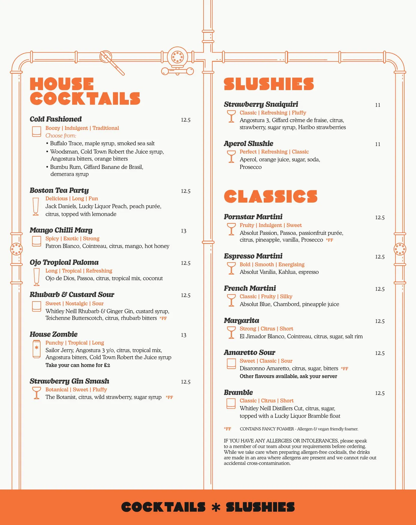 Cold Town House menu, page 6