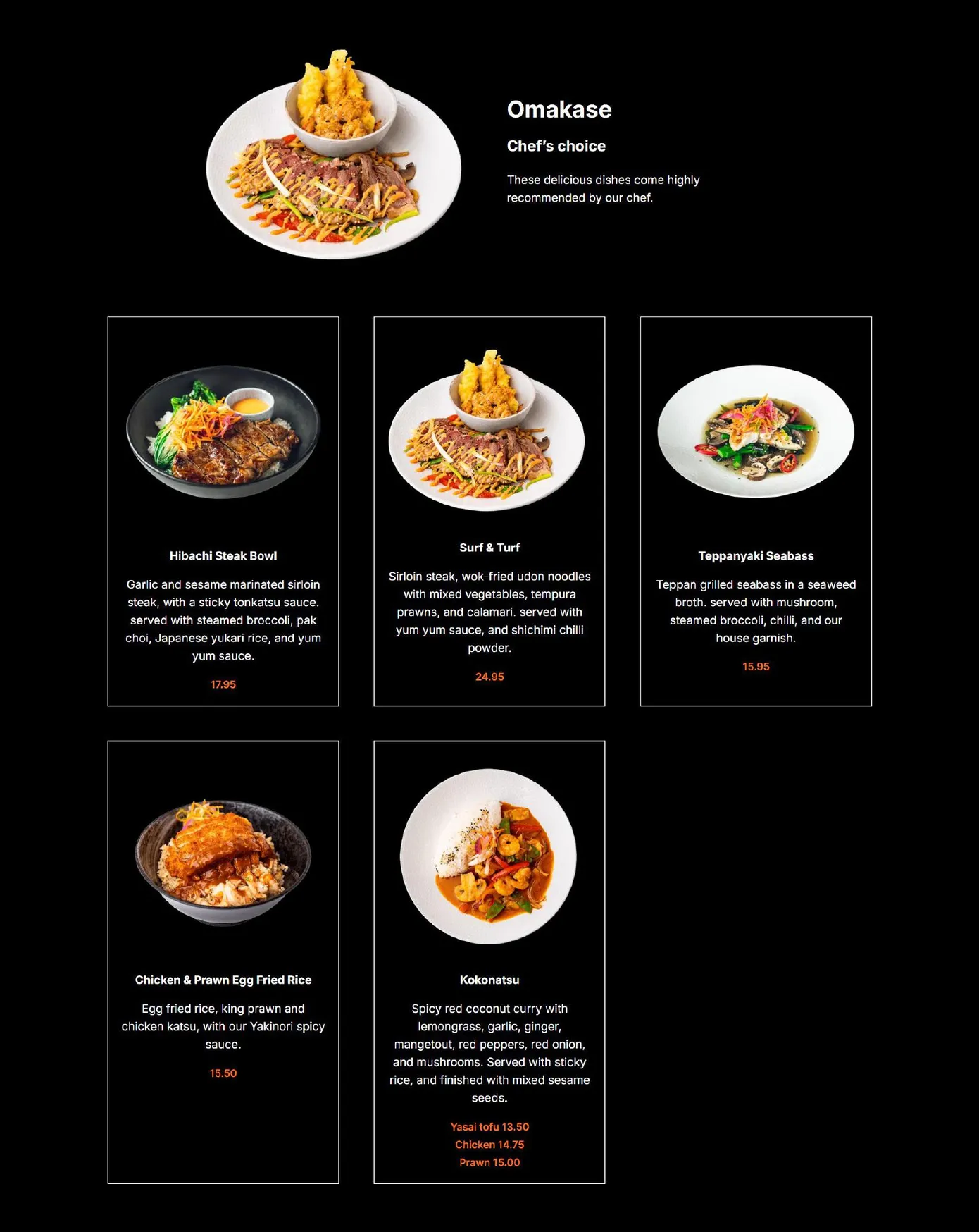 Yakinori menu, page 3