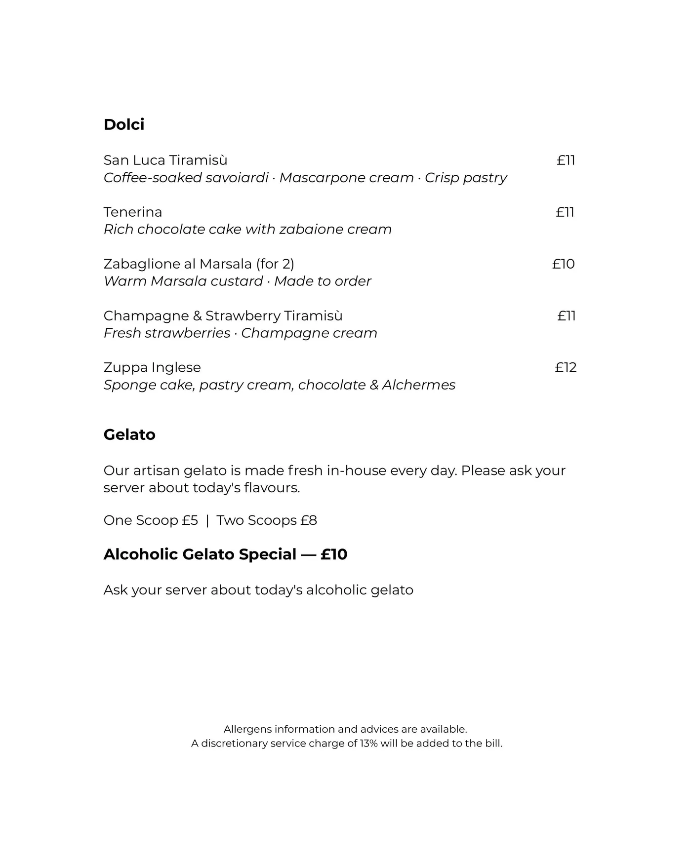 Fadiga Ristorante Bolognese menu, page 3
