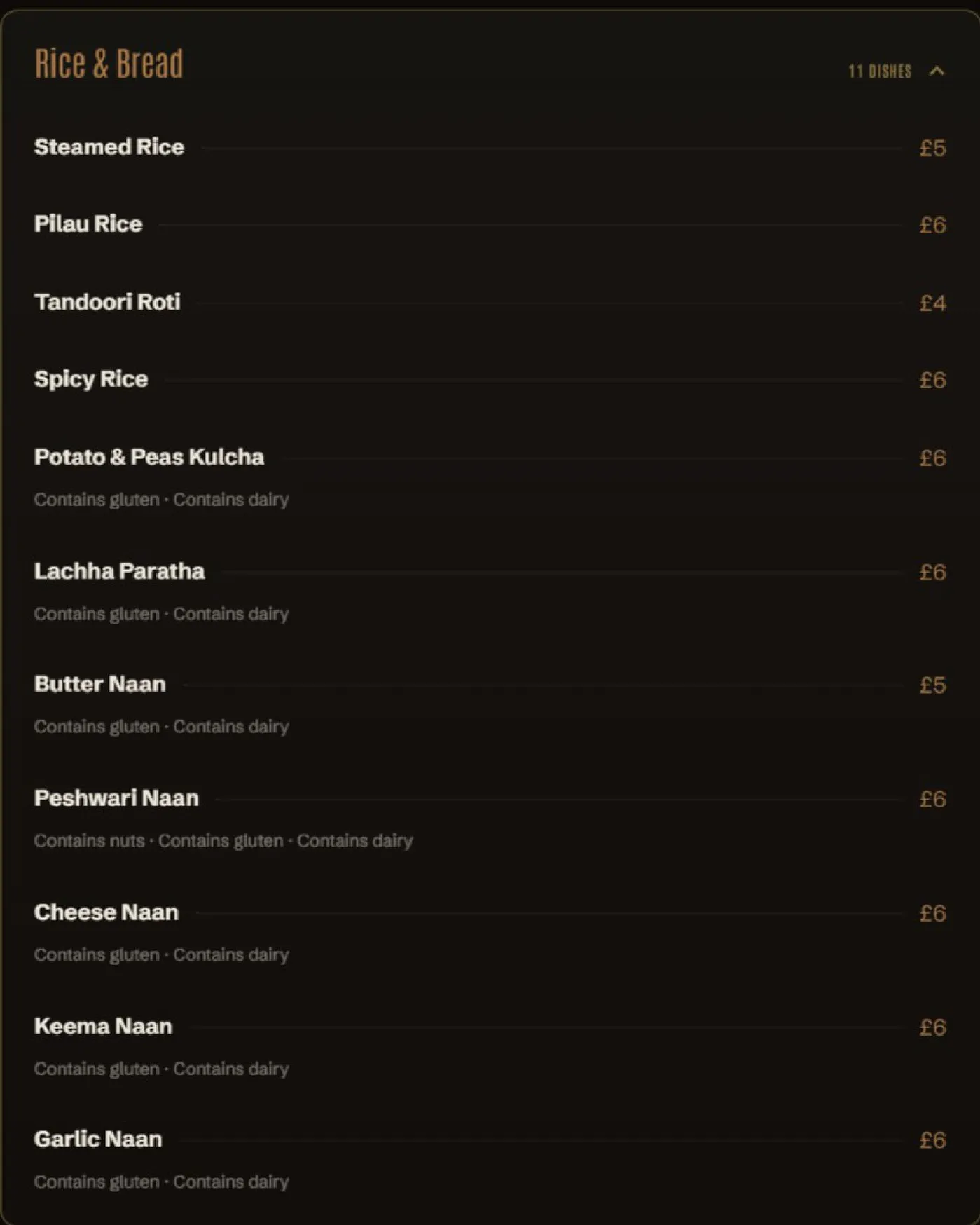 Varanasi menu, page 5