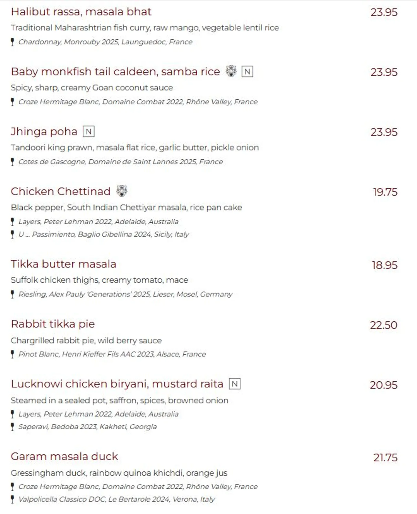 Babur menu, page 3