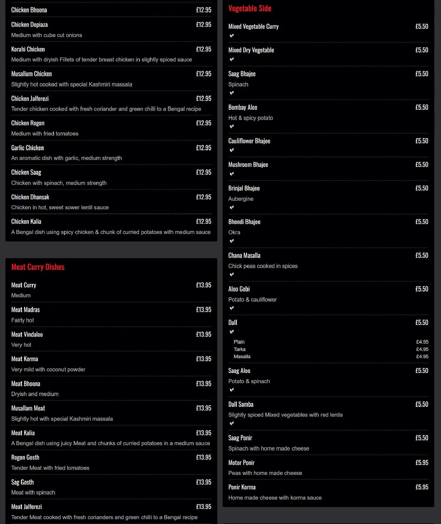 Preem & Prithi menu, page 5