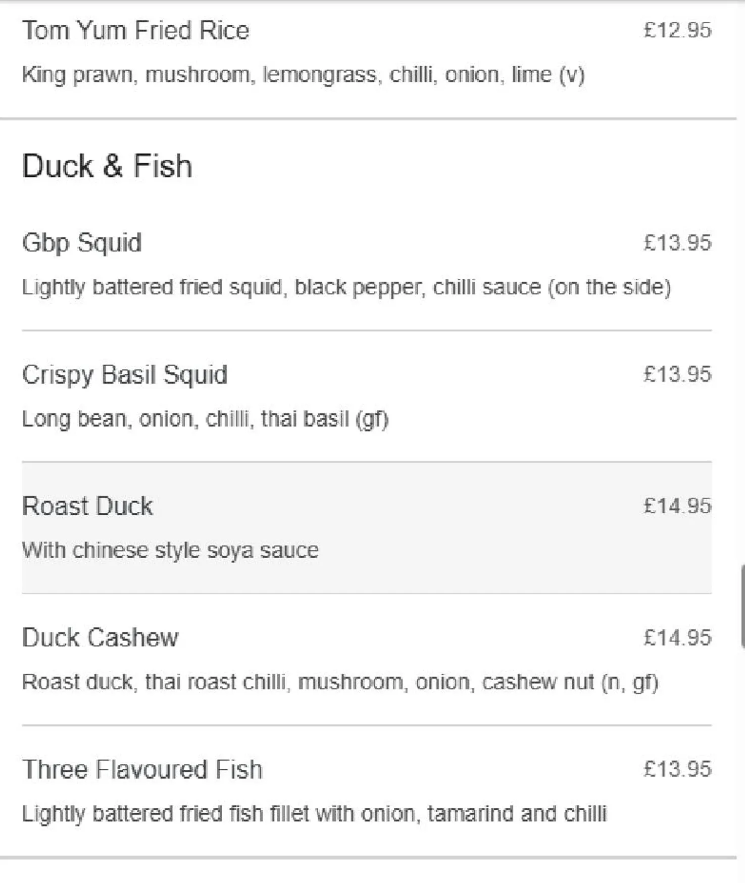 TORTHAI Chiswick menu, page 10