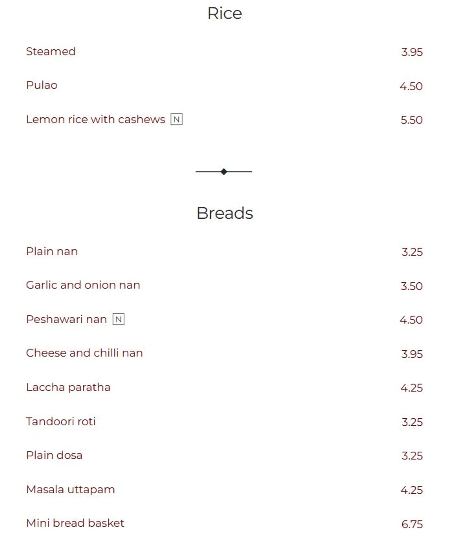 Babur menu, page 6