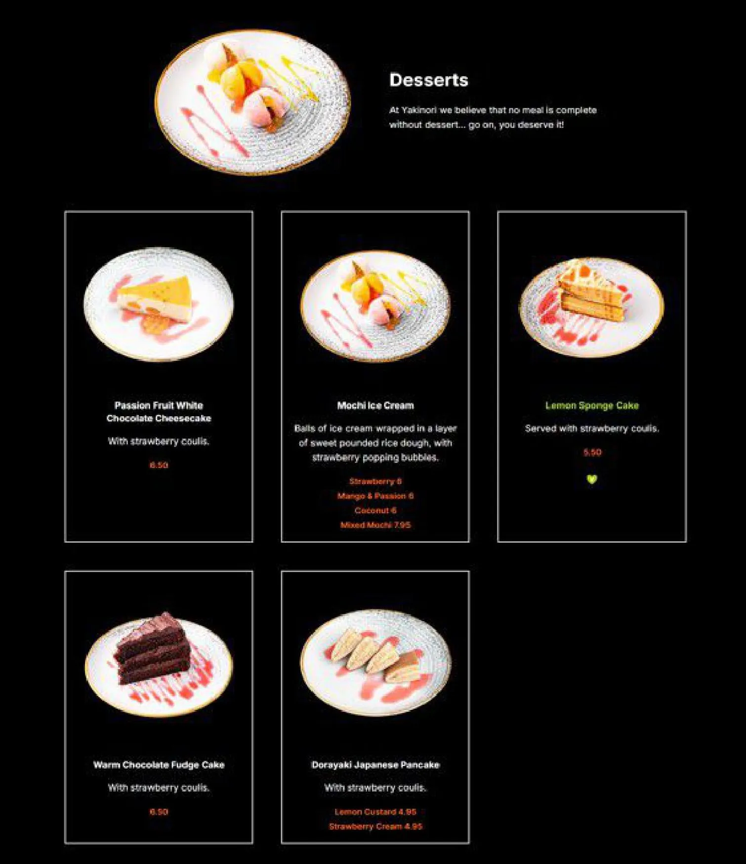 Yakinori menu, page 20