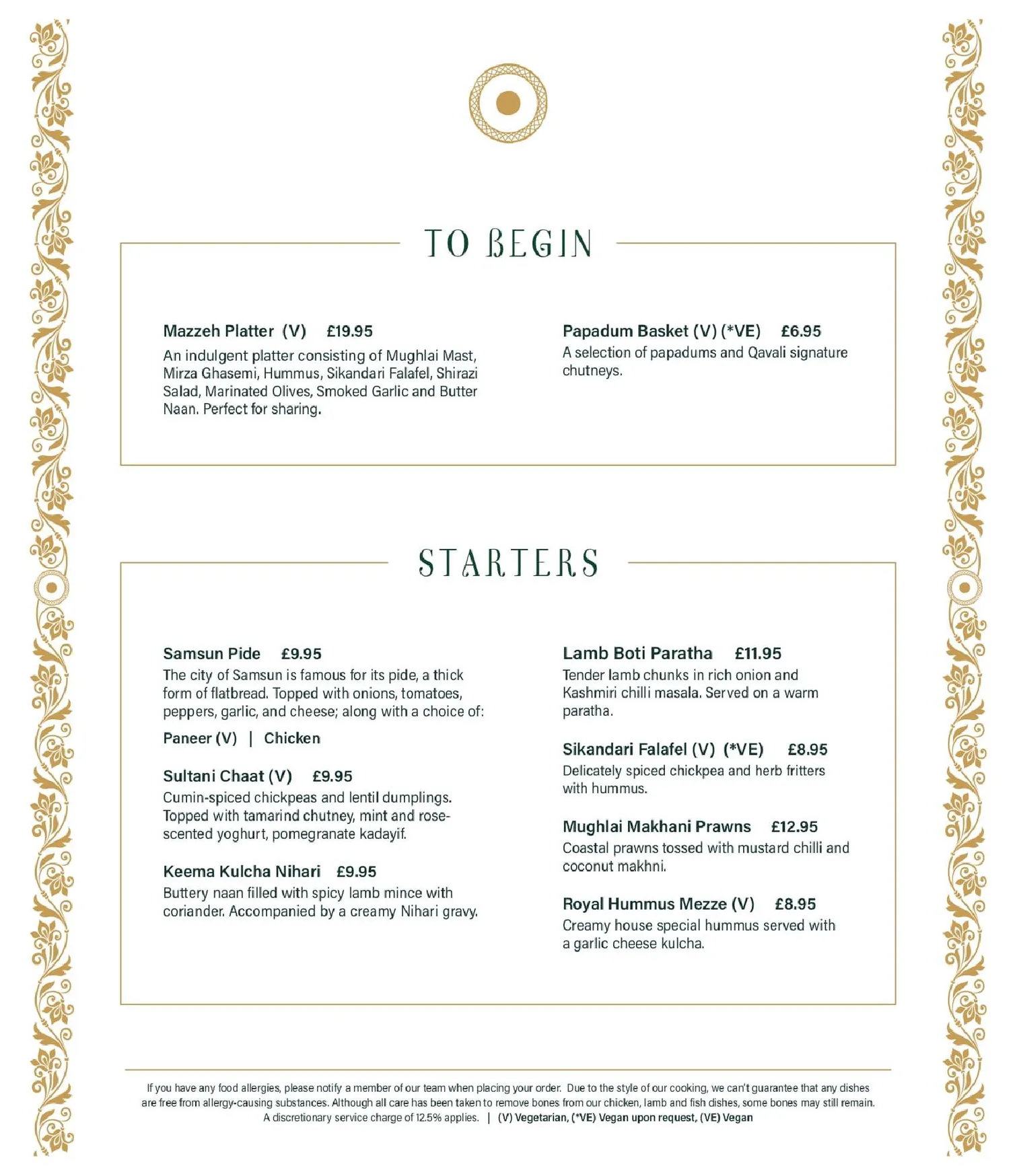 Qavali menu, page 2