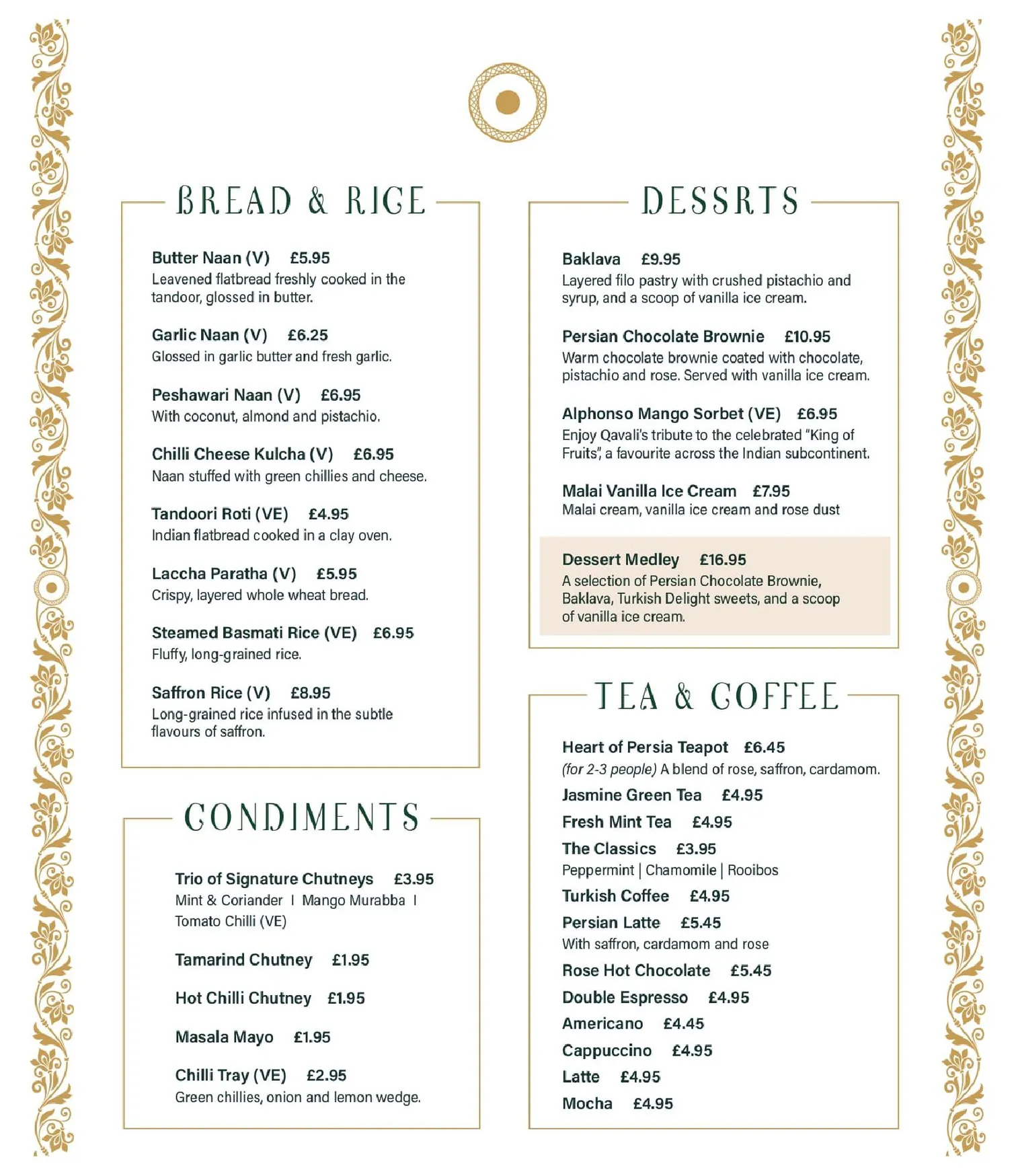 Qavali menu, page 5