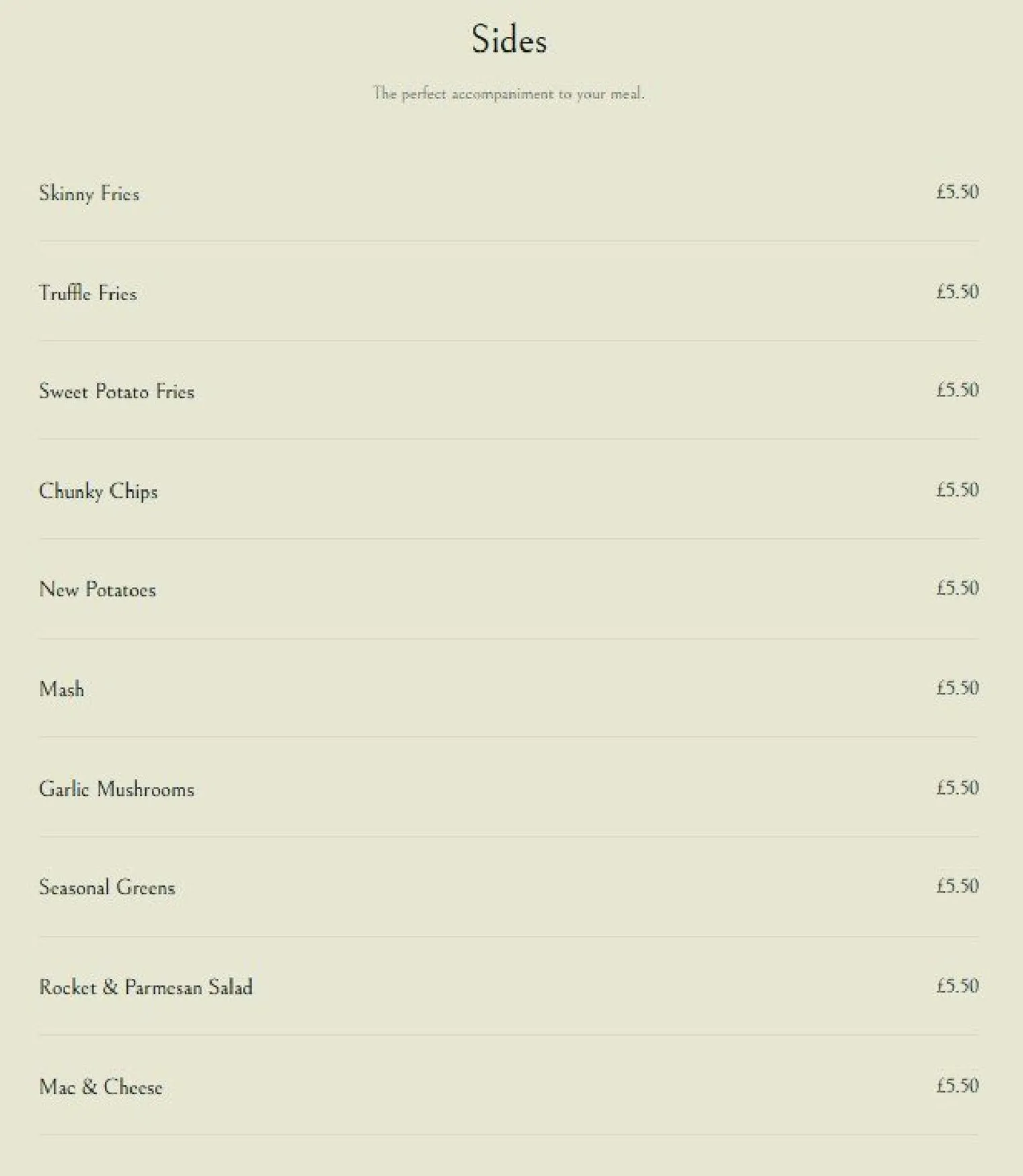 The Olive Tree menu, page 8