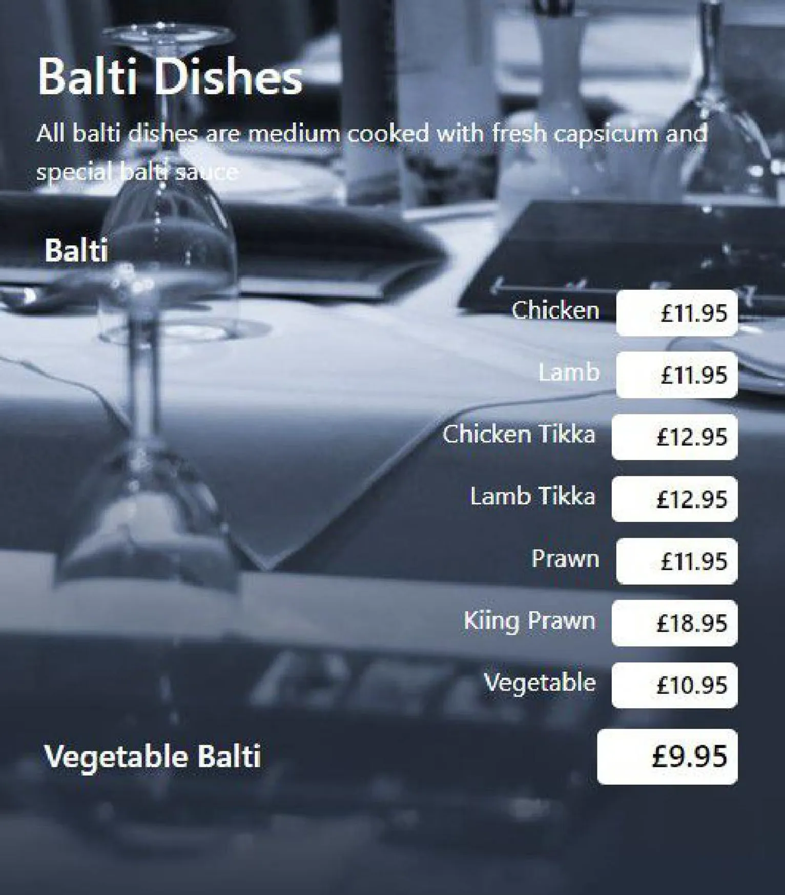 Raj Bari menu, page 4