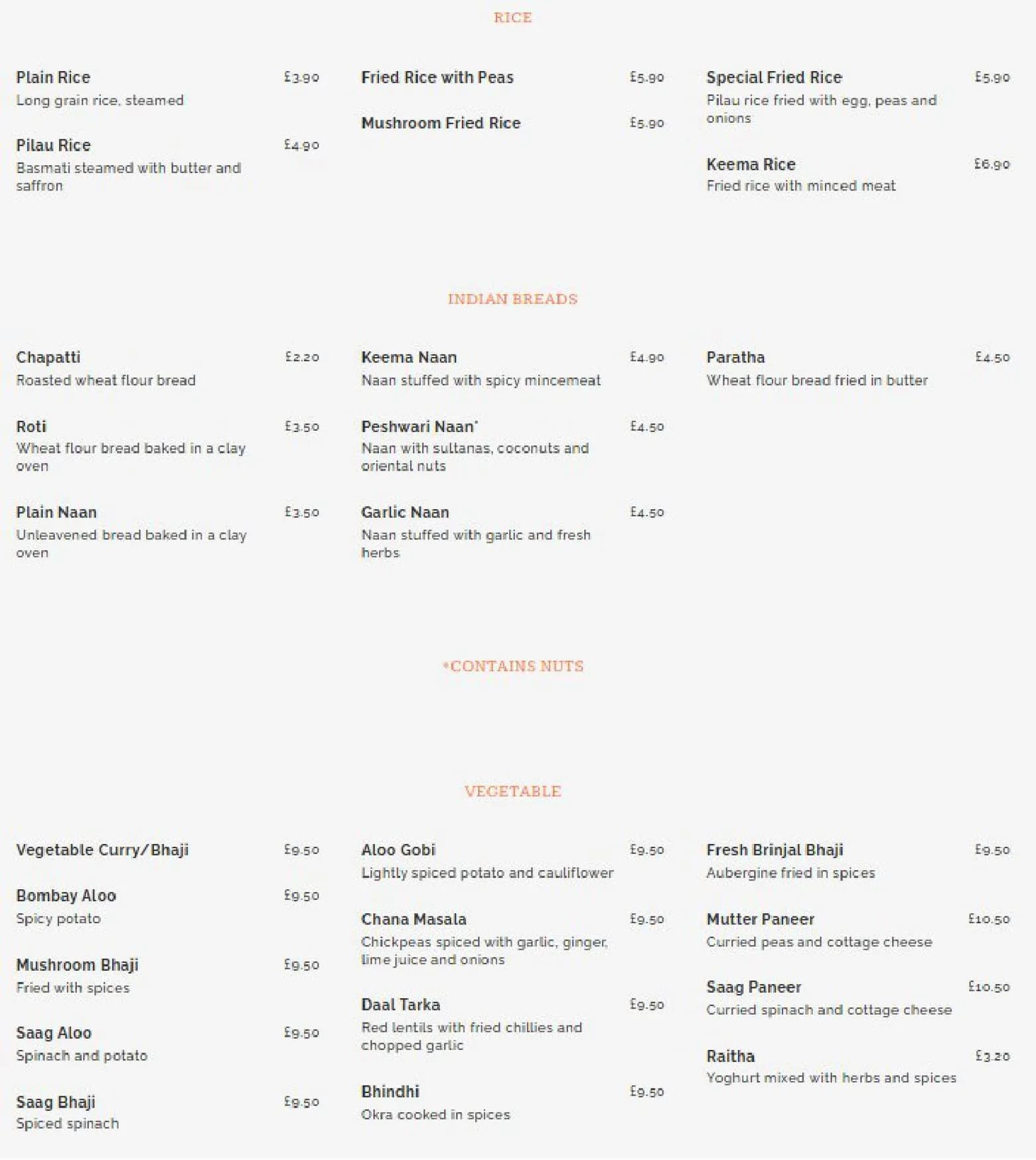 Spice Trader menu, page 5